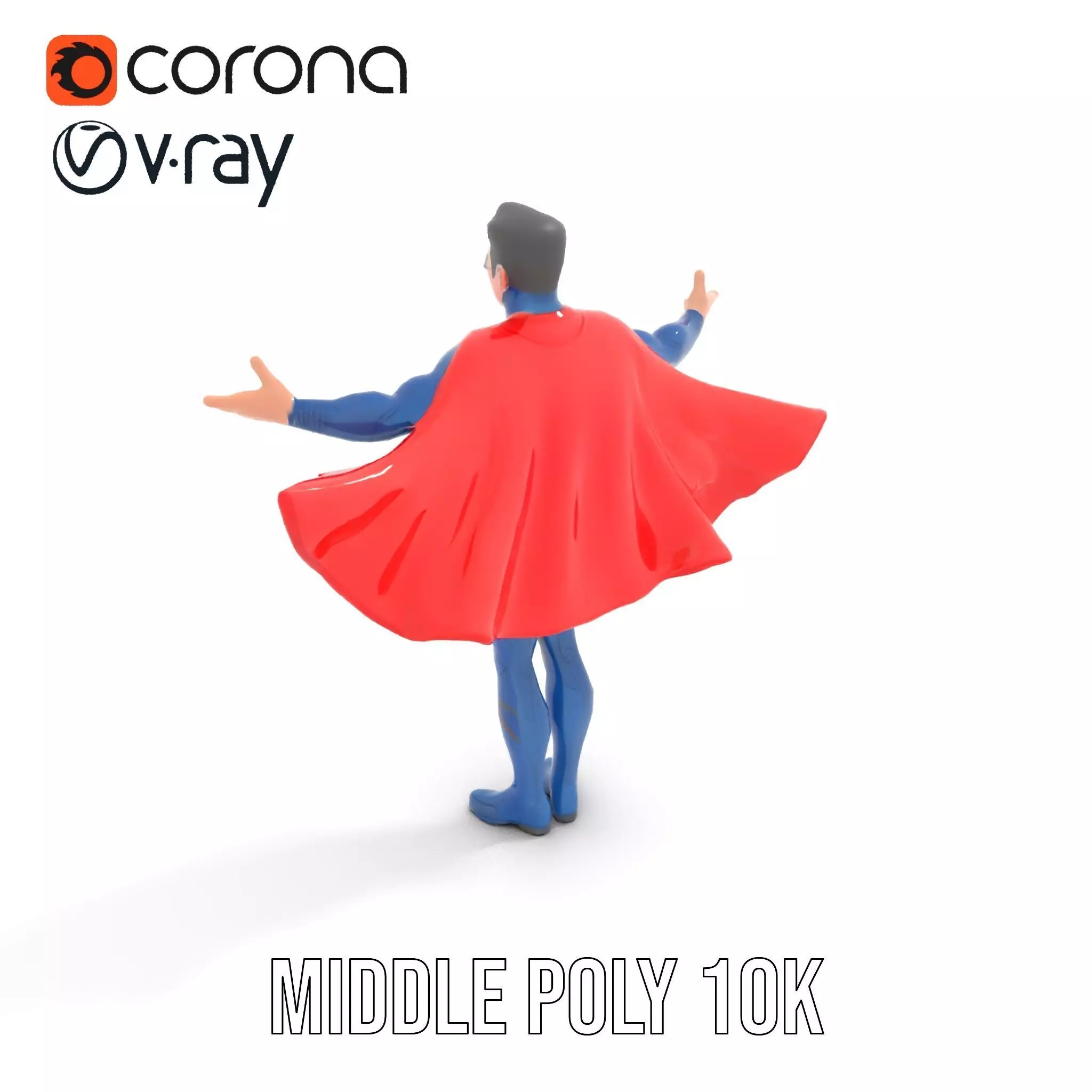 Superhero Character Model Rigged and Animated Low-poly 3D model_13