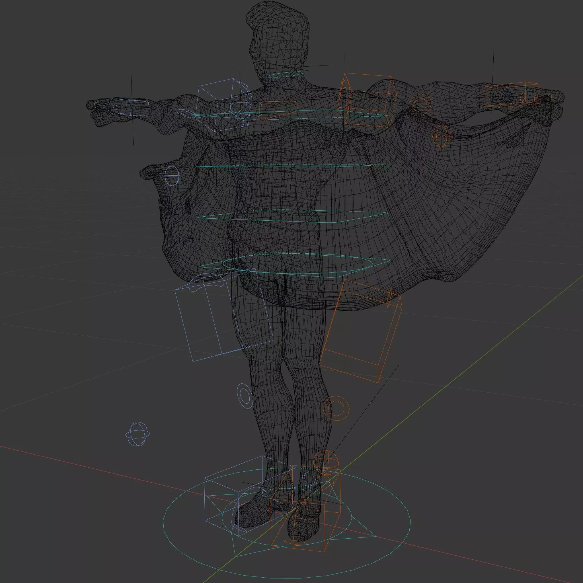 Superhero Character Model Rigged and Animated Low-poly 3D model_5