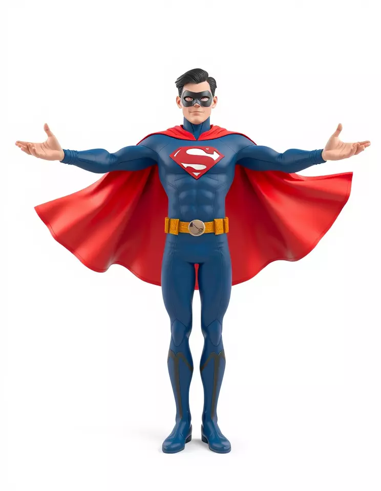 Superhero Character Model Rigged and Animated Low-poly 3D model_2