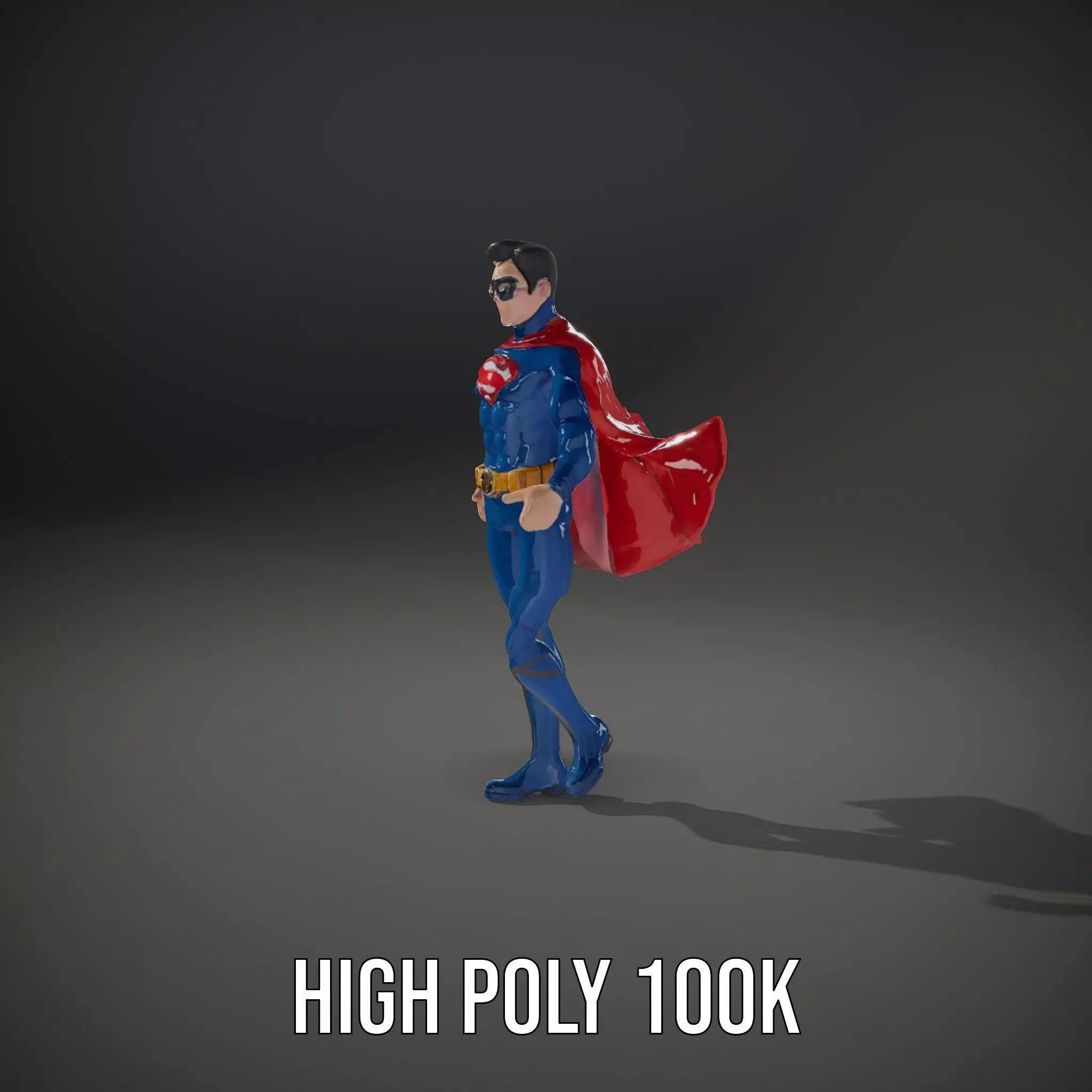 Superhero Character Model Rigged and Animated Low-poly 3D model_35