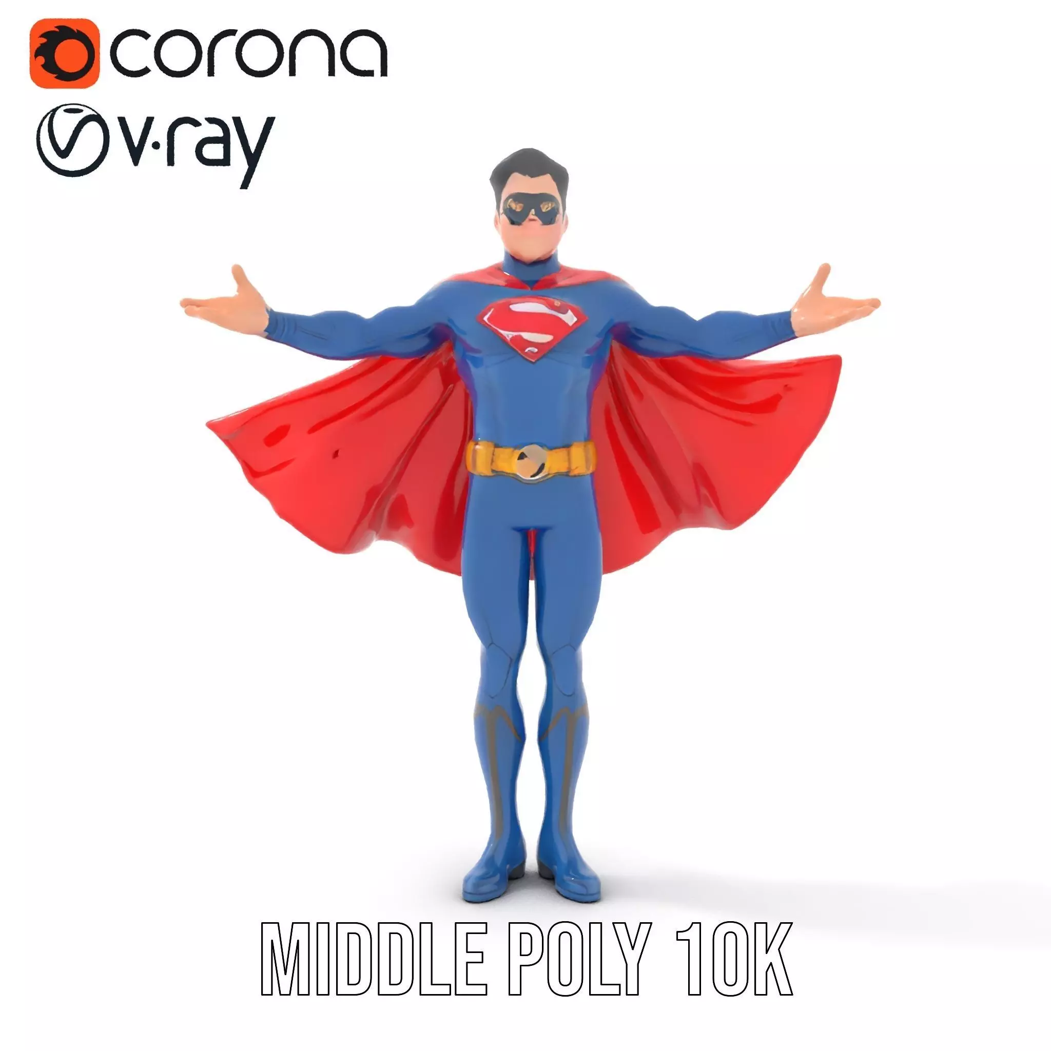 Superhero Character Model Rigged and Animated Low-poly 3D model_21