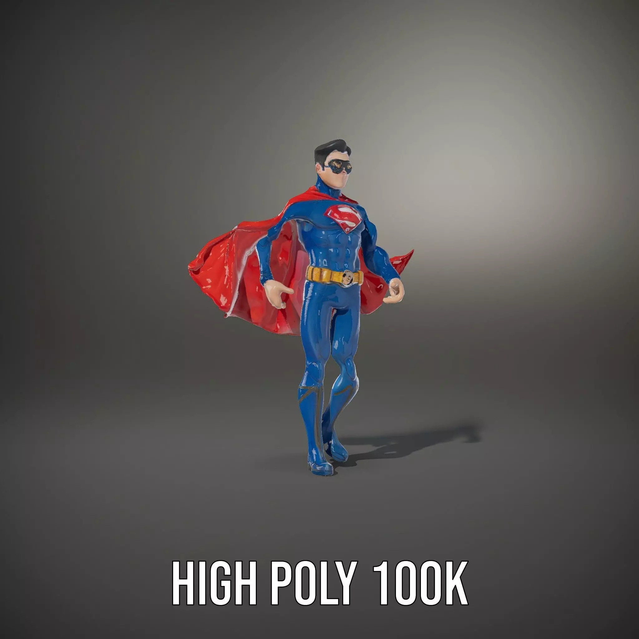 Superhero Character Model Rigged and Animated Low-poly 3D model_36