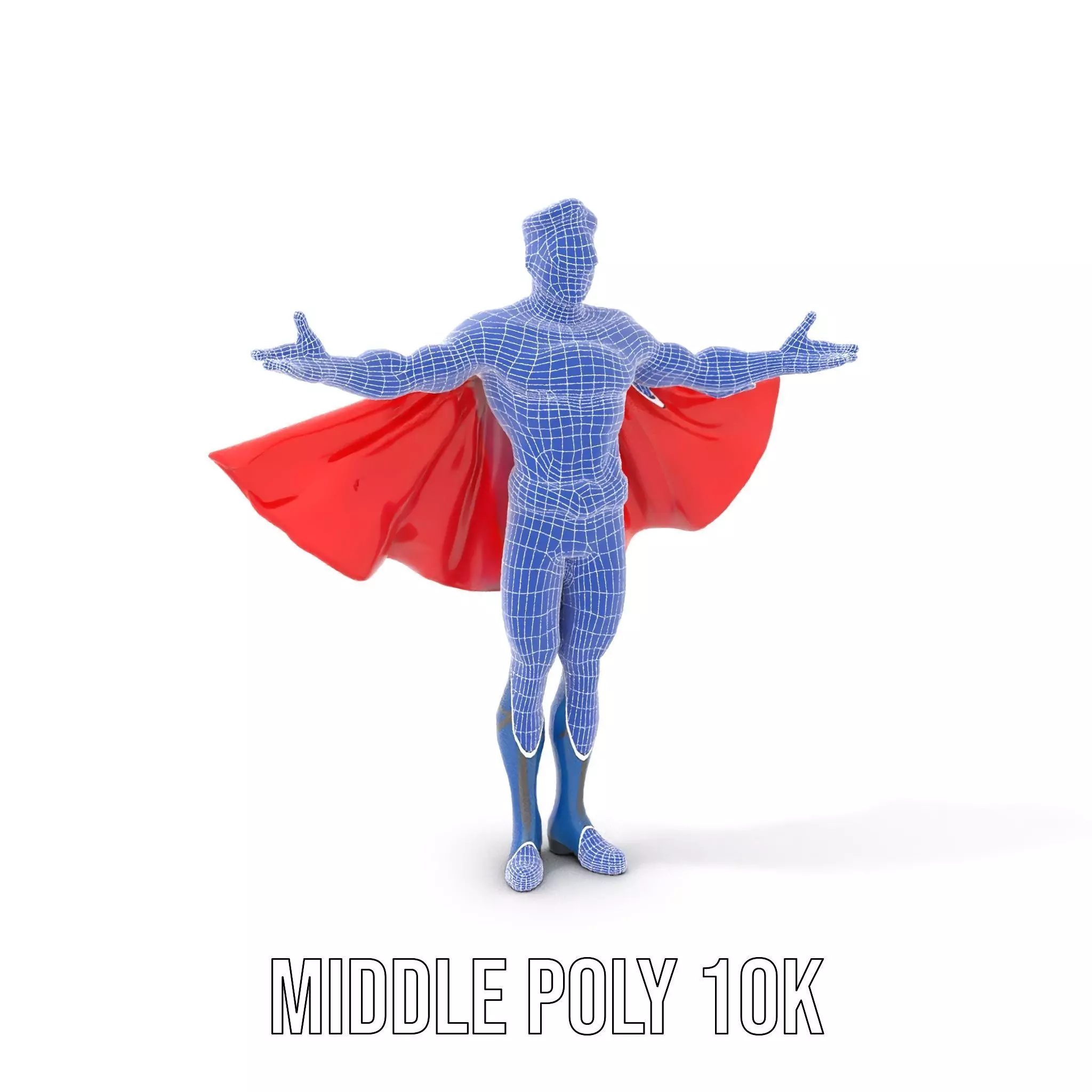 Superhero Character Model Rigged and Animated Low-poly 3D model_23