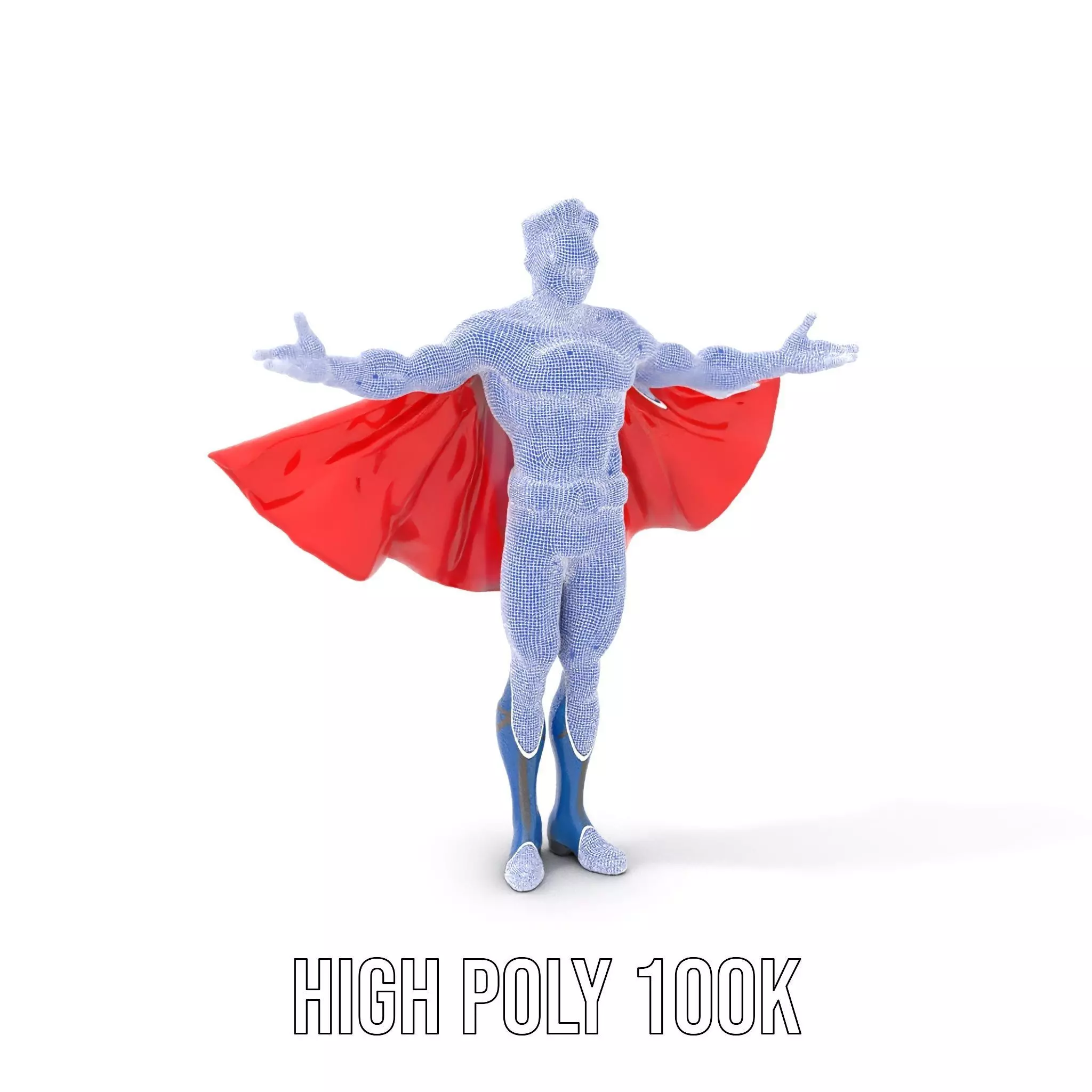 Superhero Character Model Rigged and Animated Low-poly 3D model_4
