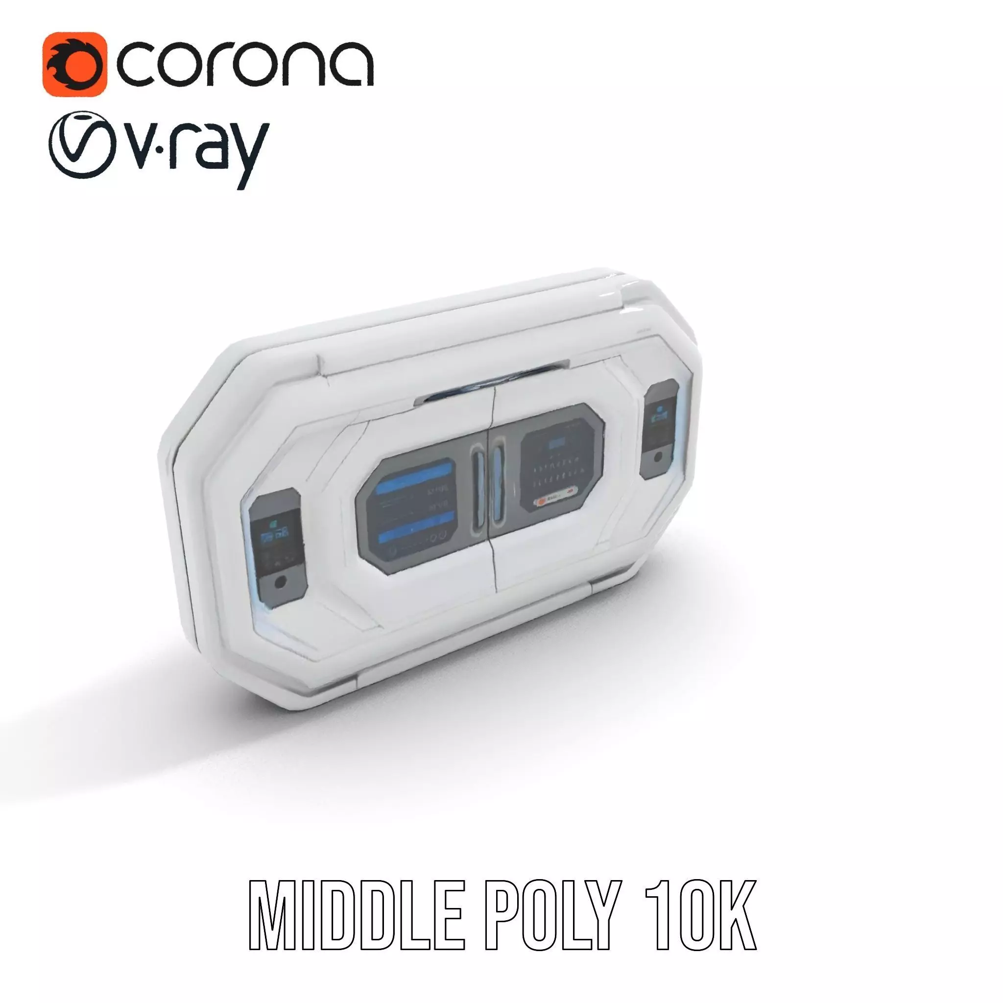 Futuristic Control Panel Model Pack with Interactive Displays Low-poly 3D model_21