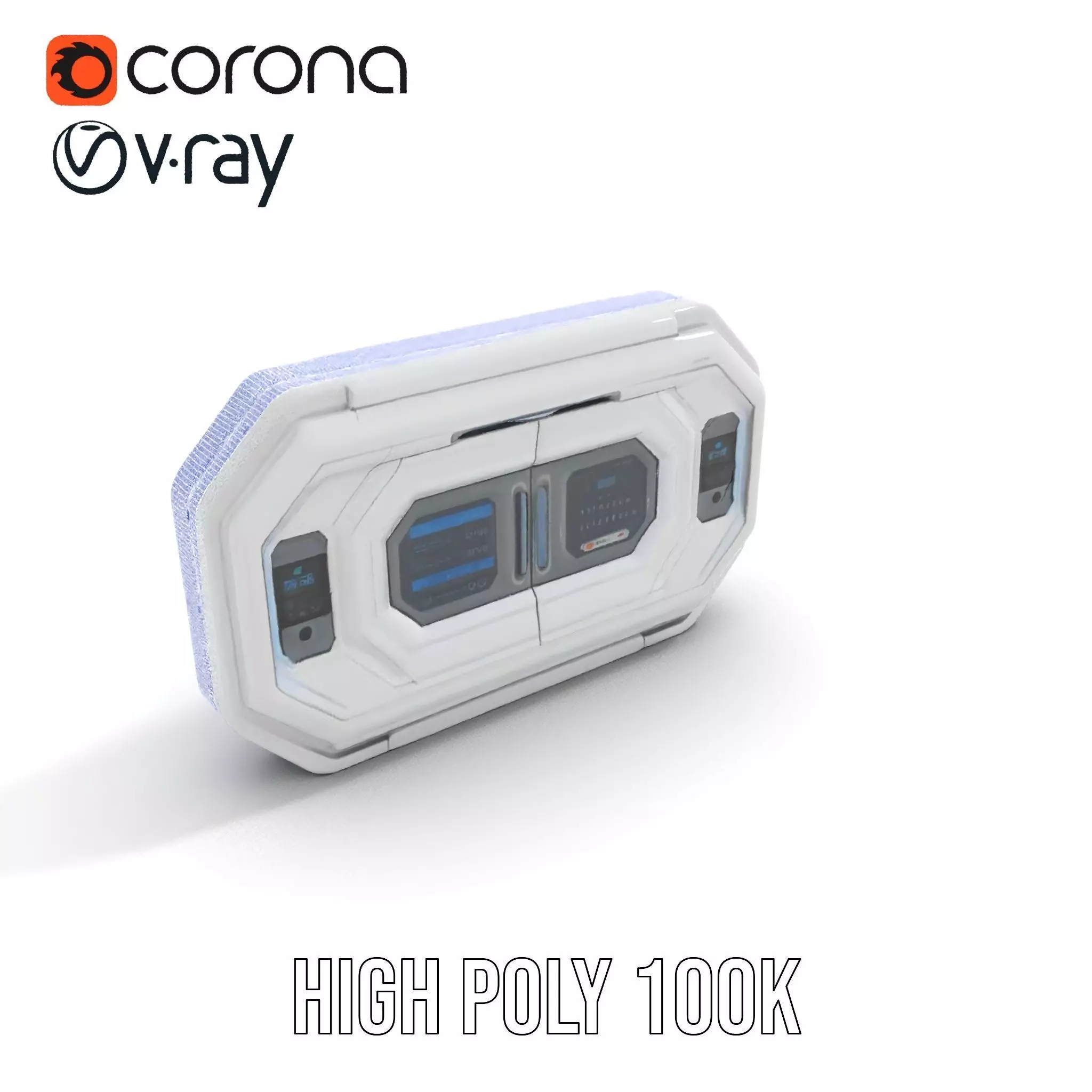 Futuristic Control Panel Model Pack with Interactive Displays Low-poly 3D model_31