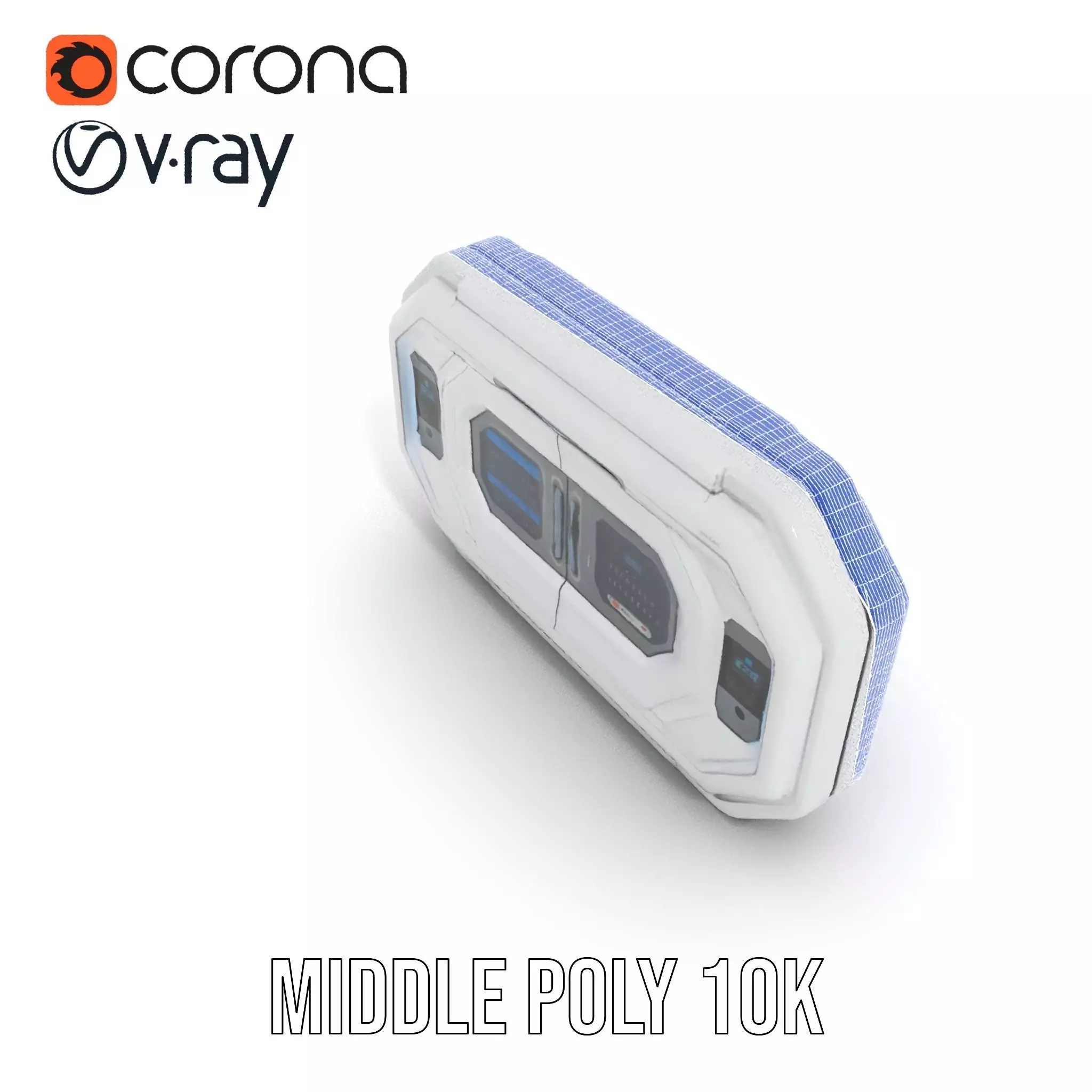 Futuristic Control Panel Model Pack with Interactive Displays Low-poly 3D model_27