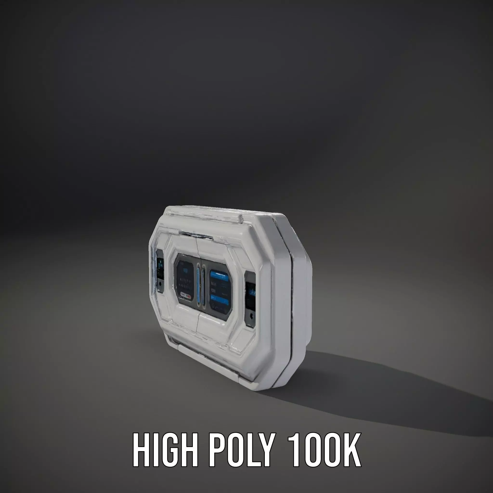 Futuristic Control Panel Model Pack with Interactive Displays Low-poly 3D model_9