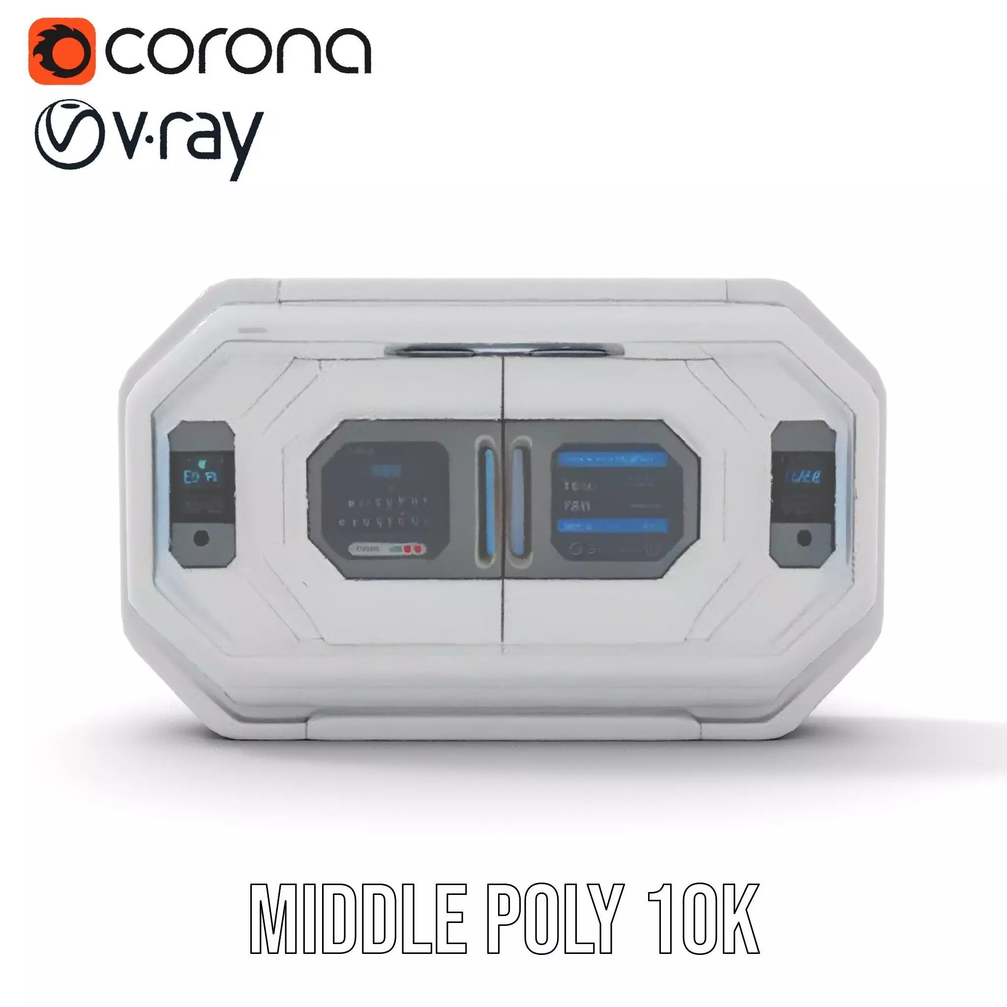 Futuristic Control Panel Model Pack with Interactive Displays Low-poly 3D model_15