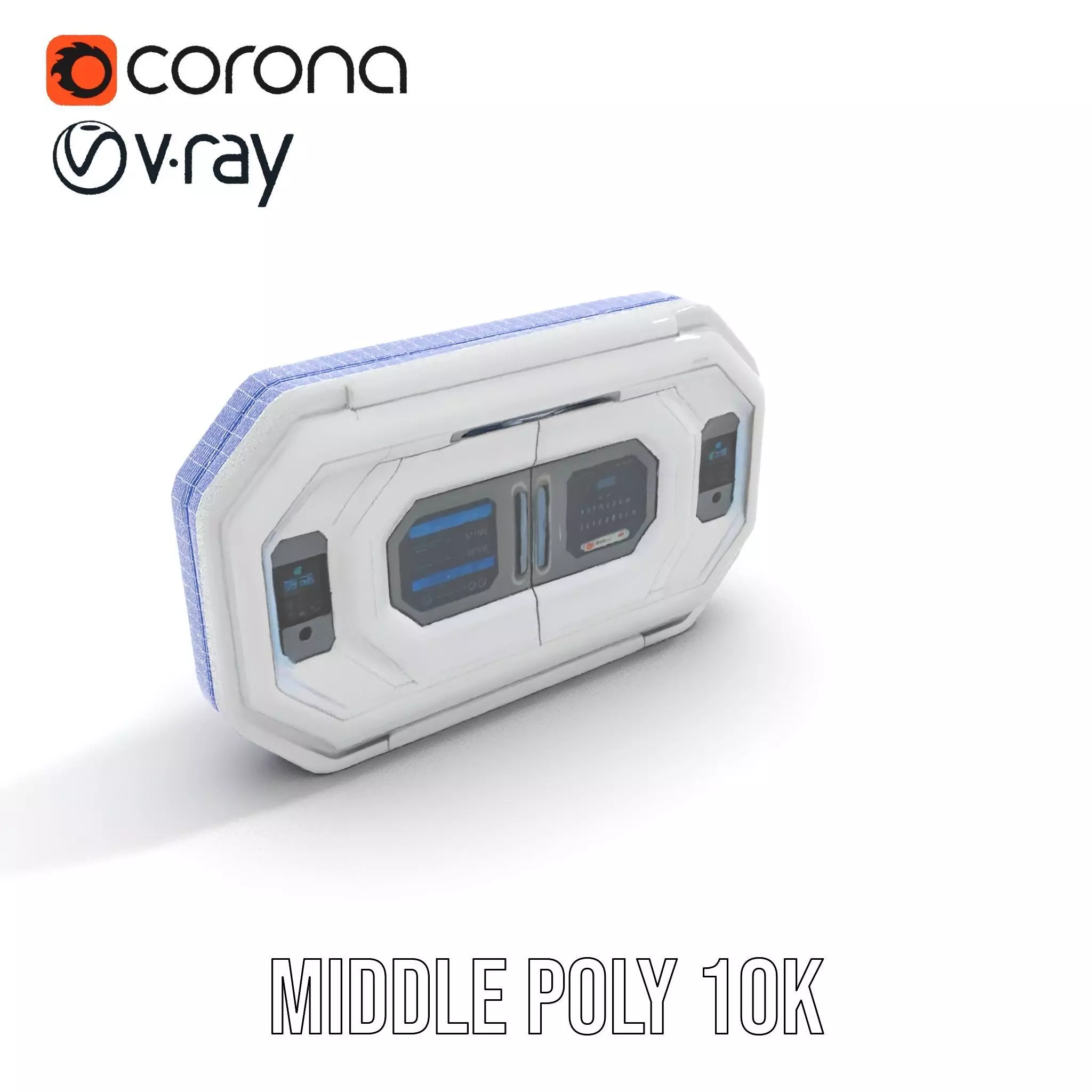 Futuristic Control Panel Model Pack with Interactive Displays Low-poly 3D model_13