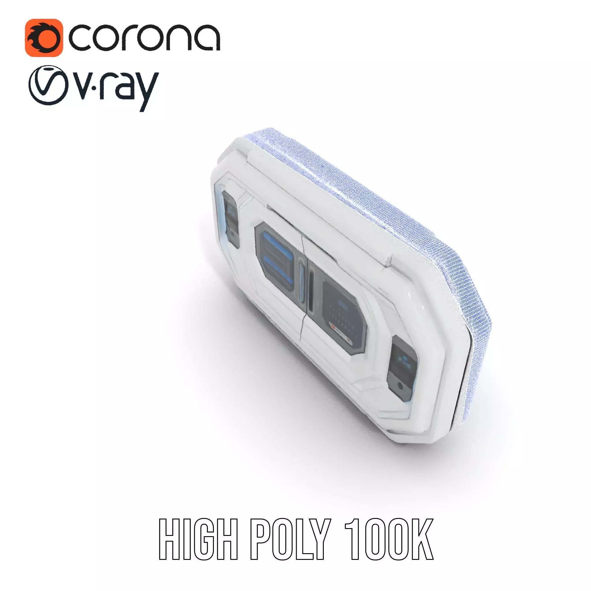 Futuristic Control Panel Model Pack with Interactive Displays Low-poly 3D model_32