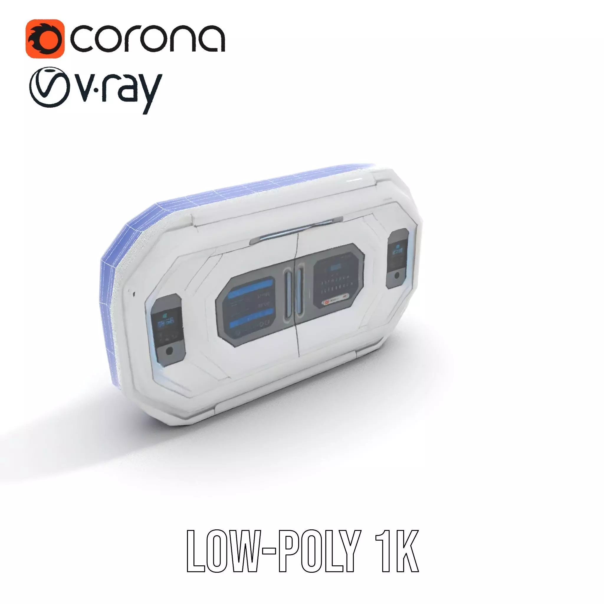 Futuristic Control Panel Model Pack with Interactive Displays Low-poly 3D model_14