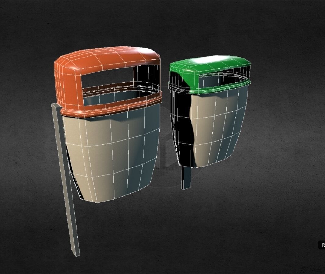 Street Trash Low-poly 3D model_1