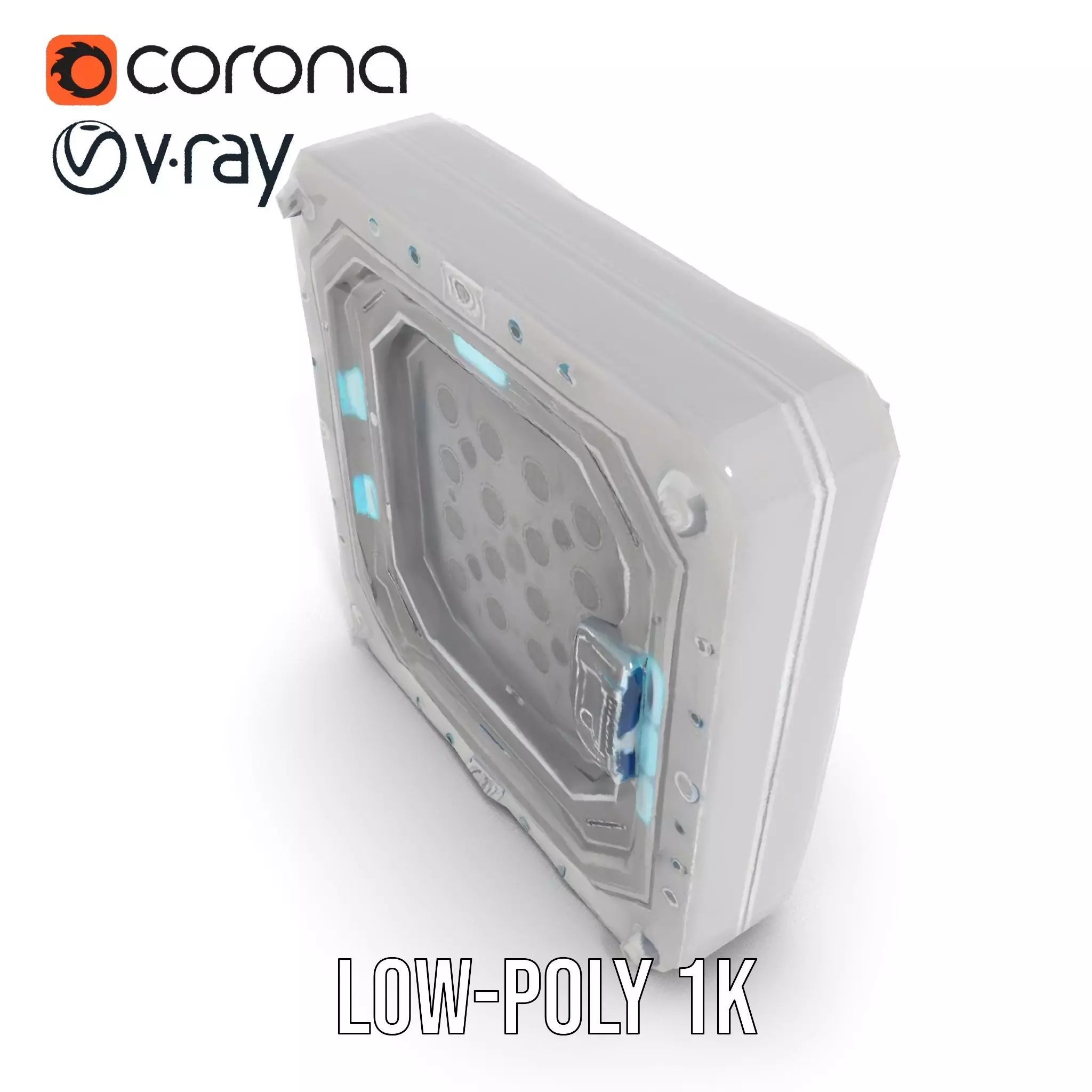 SciFi Door Model Pack with LED Accents Low-poly 3D model_14