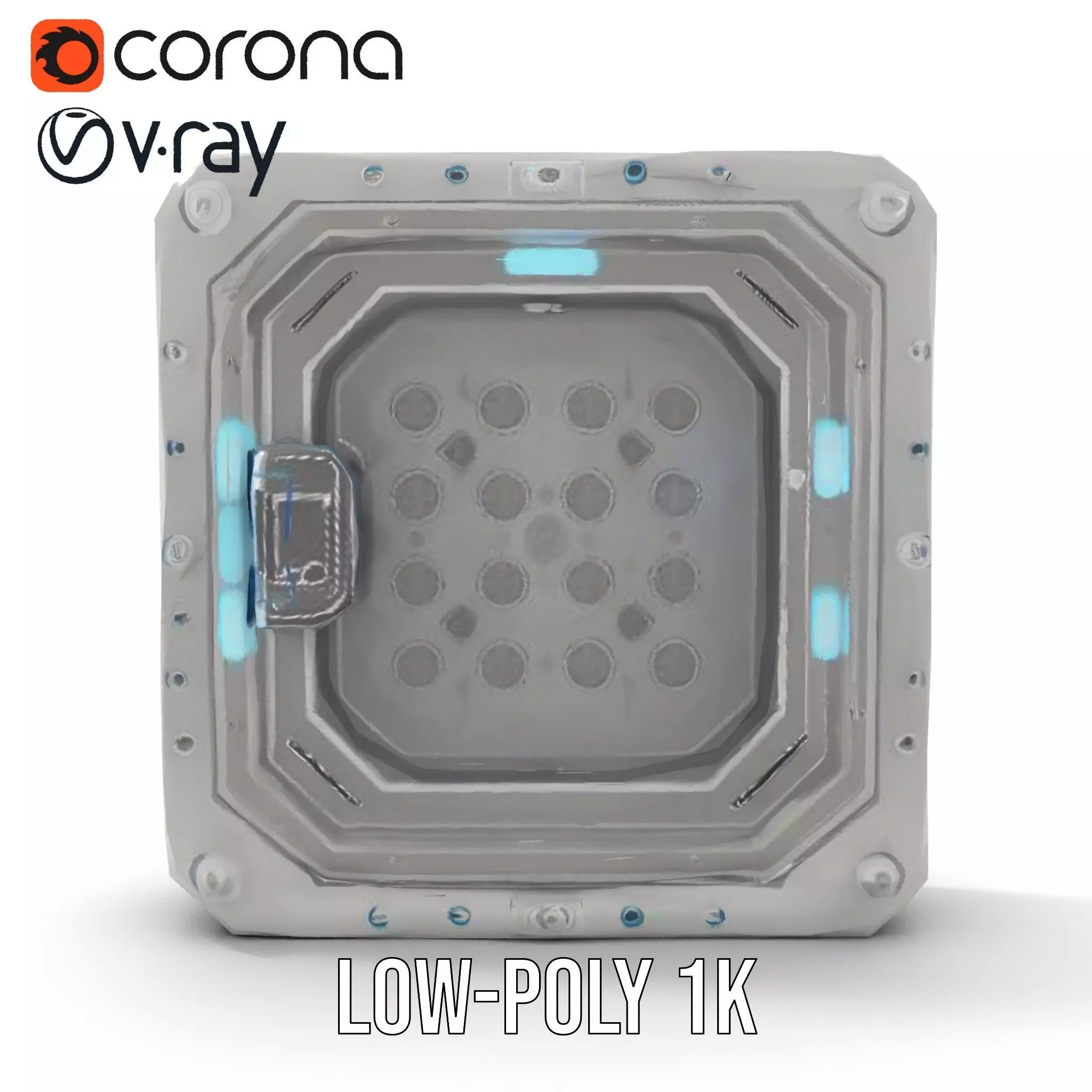 SciFi Door Model Pack with LED Accents Low-poly 3D model_22