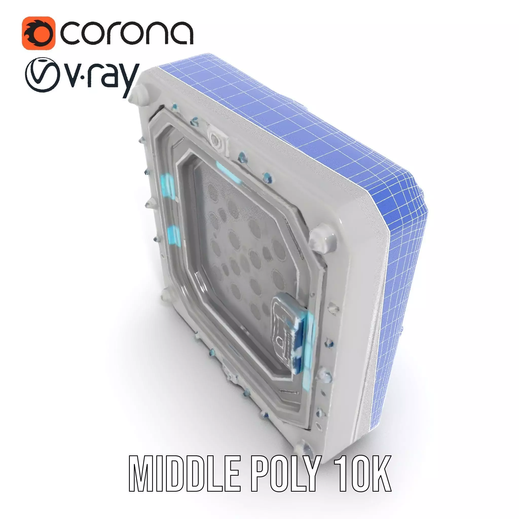 SciFi Door Model Pack with LED Accents Low-poly 3D model_30