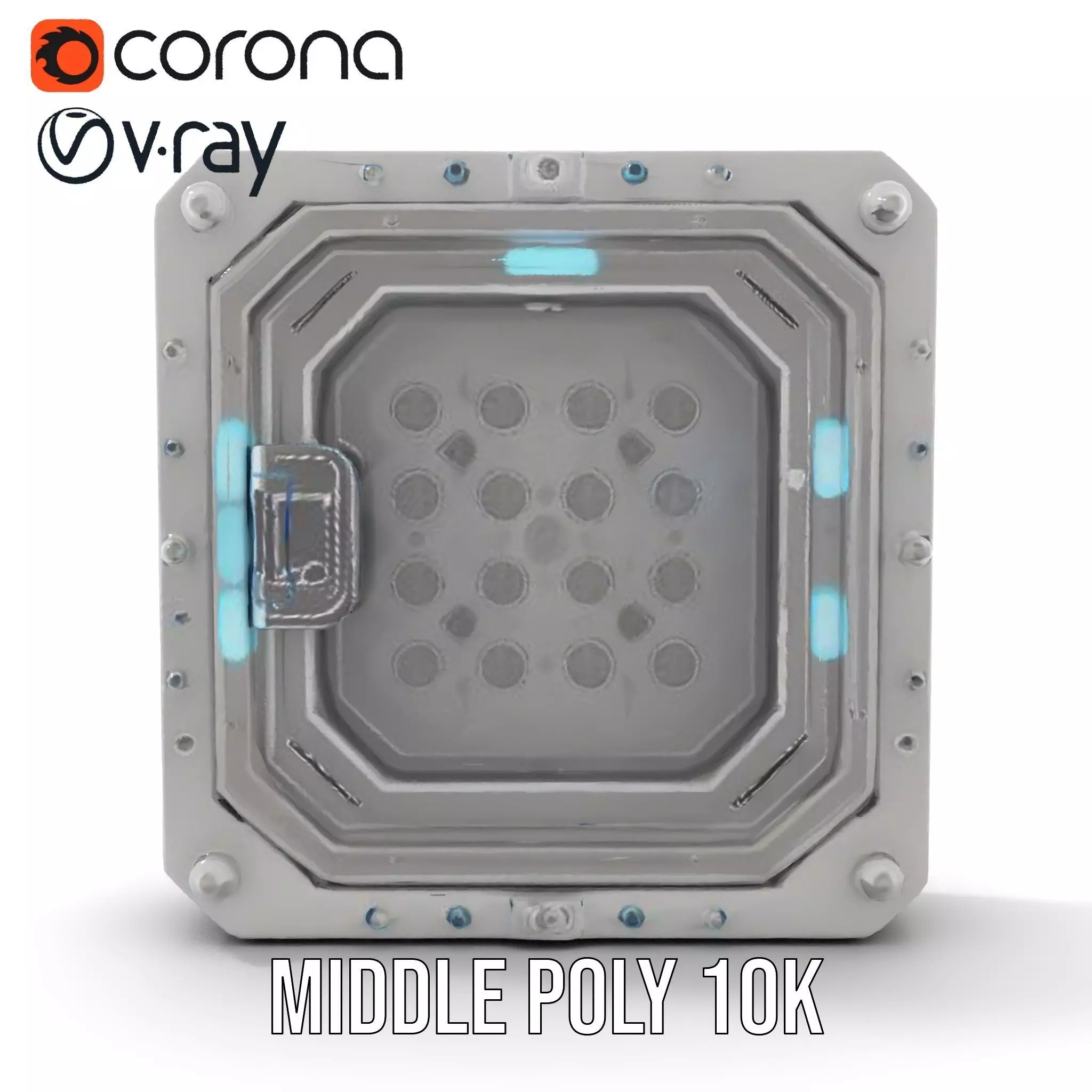 SciFi Door Model Pack with LED Accents Low-poly 3D model_11