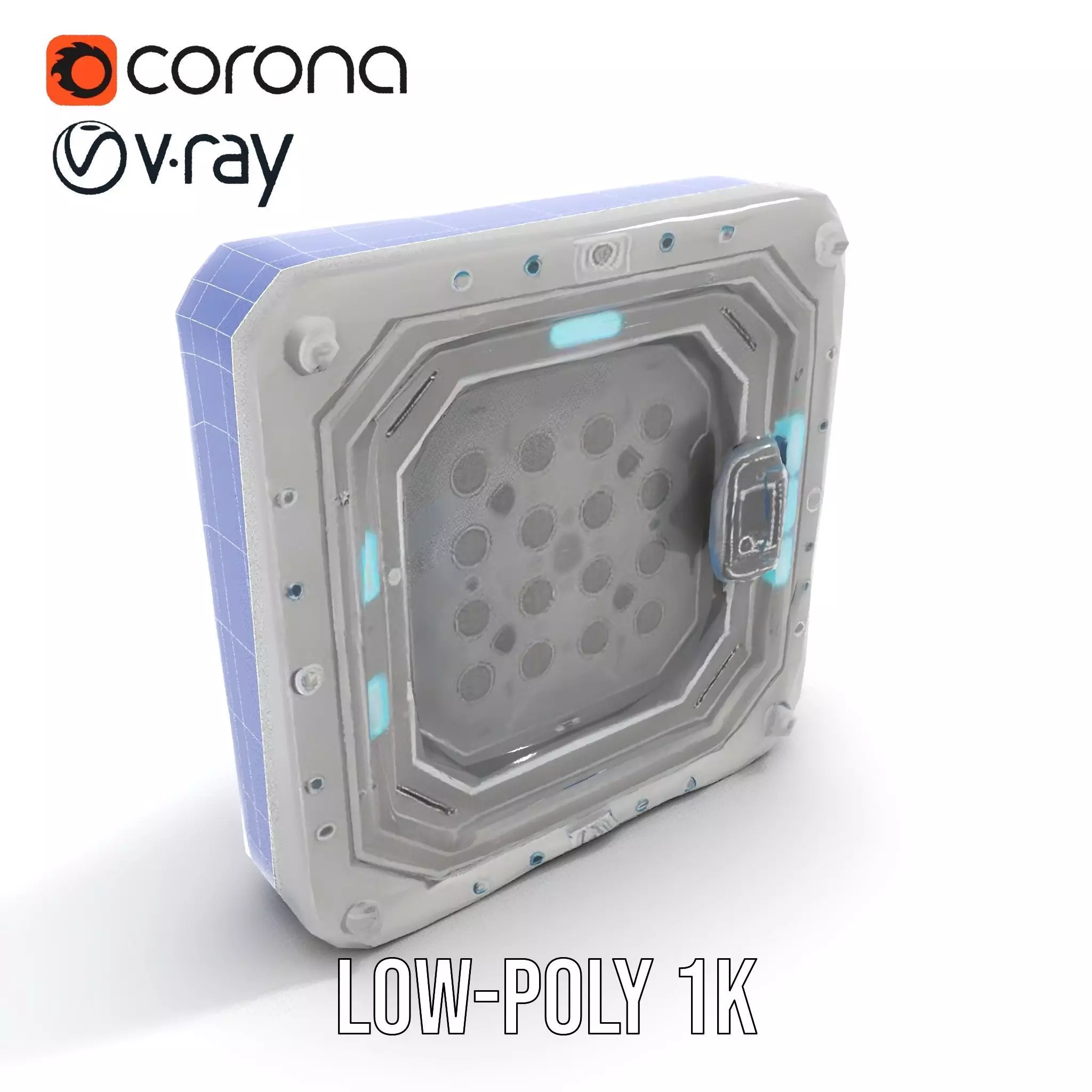 SciFi Door Model Pack with LED Accents Low-poly 3D model_25