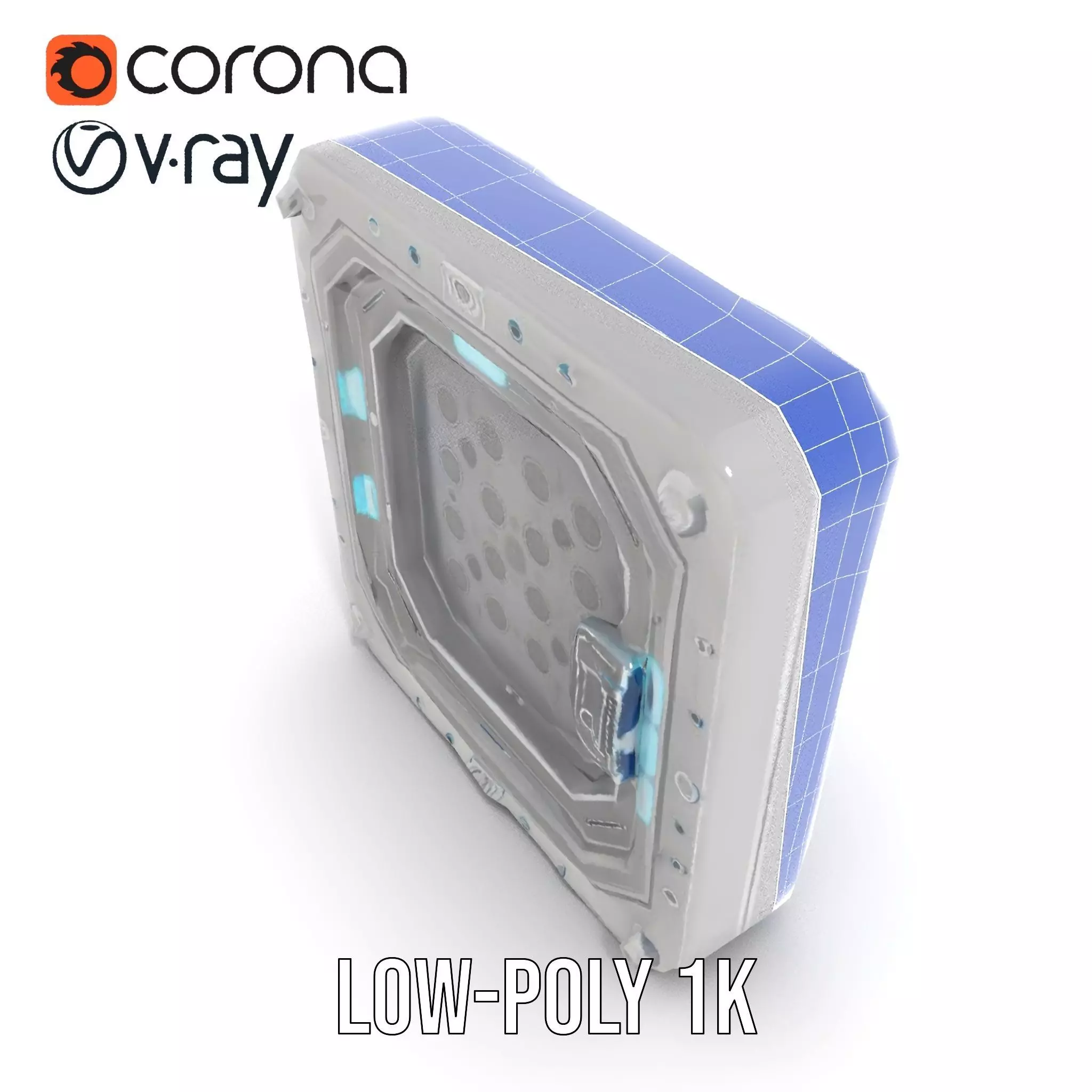 SciFi Door Model Pack with LED Accents Low-poly 3D model_28