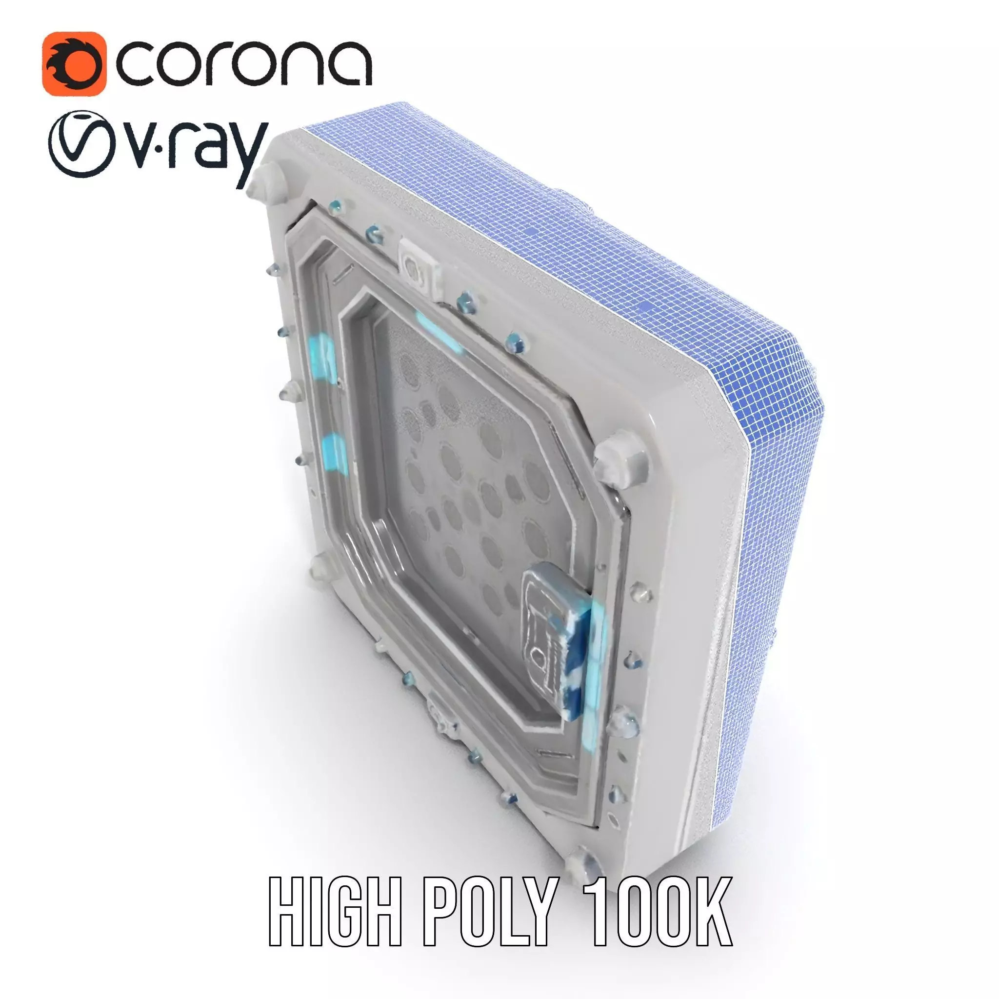 SciFi Door Model Pack with LED Accents Low-poly 3D model_33