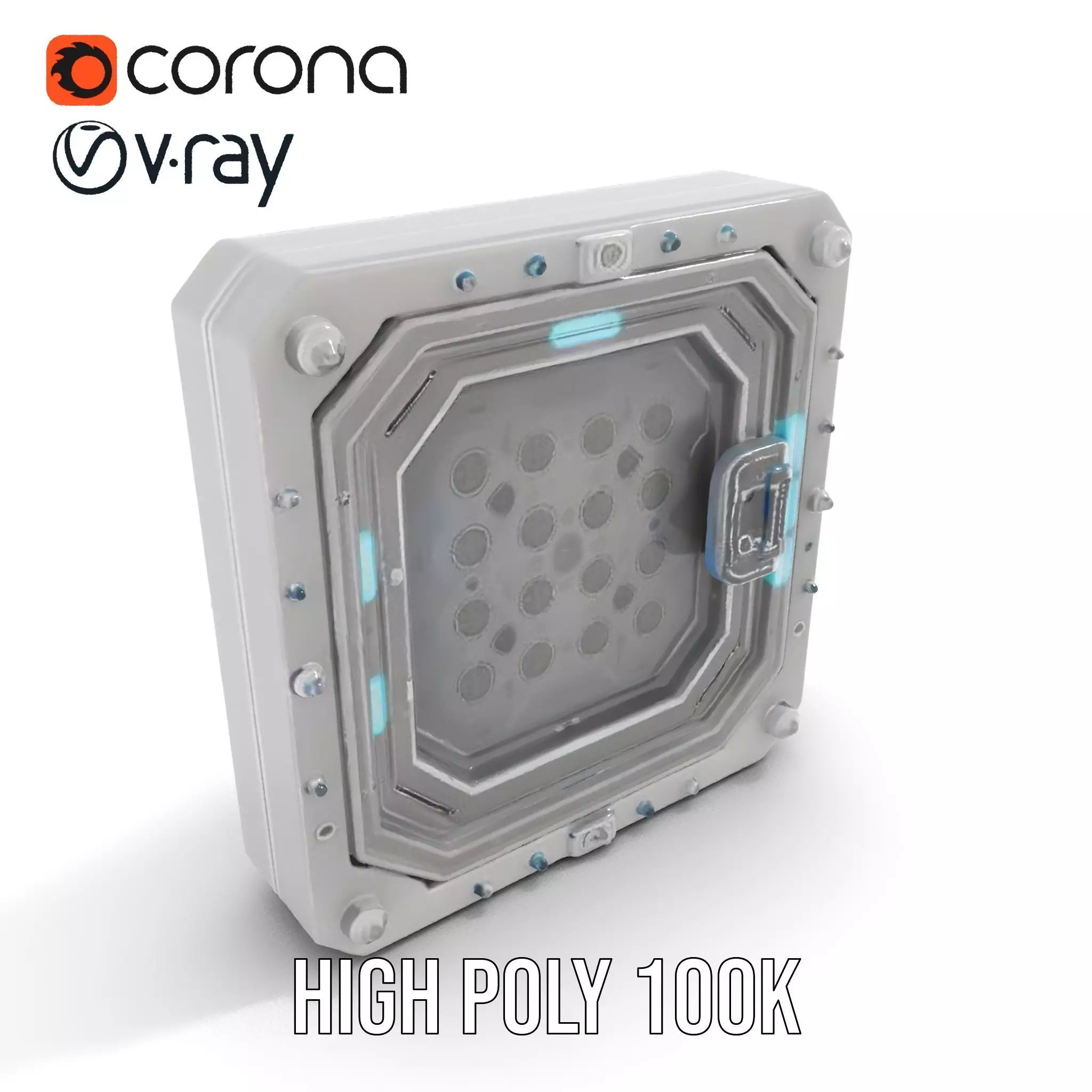 SciFi Door Model Pack with LED Accents Low-poly 3D model_17