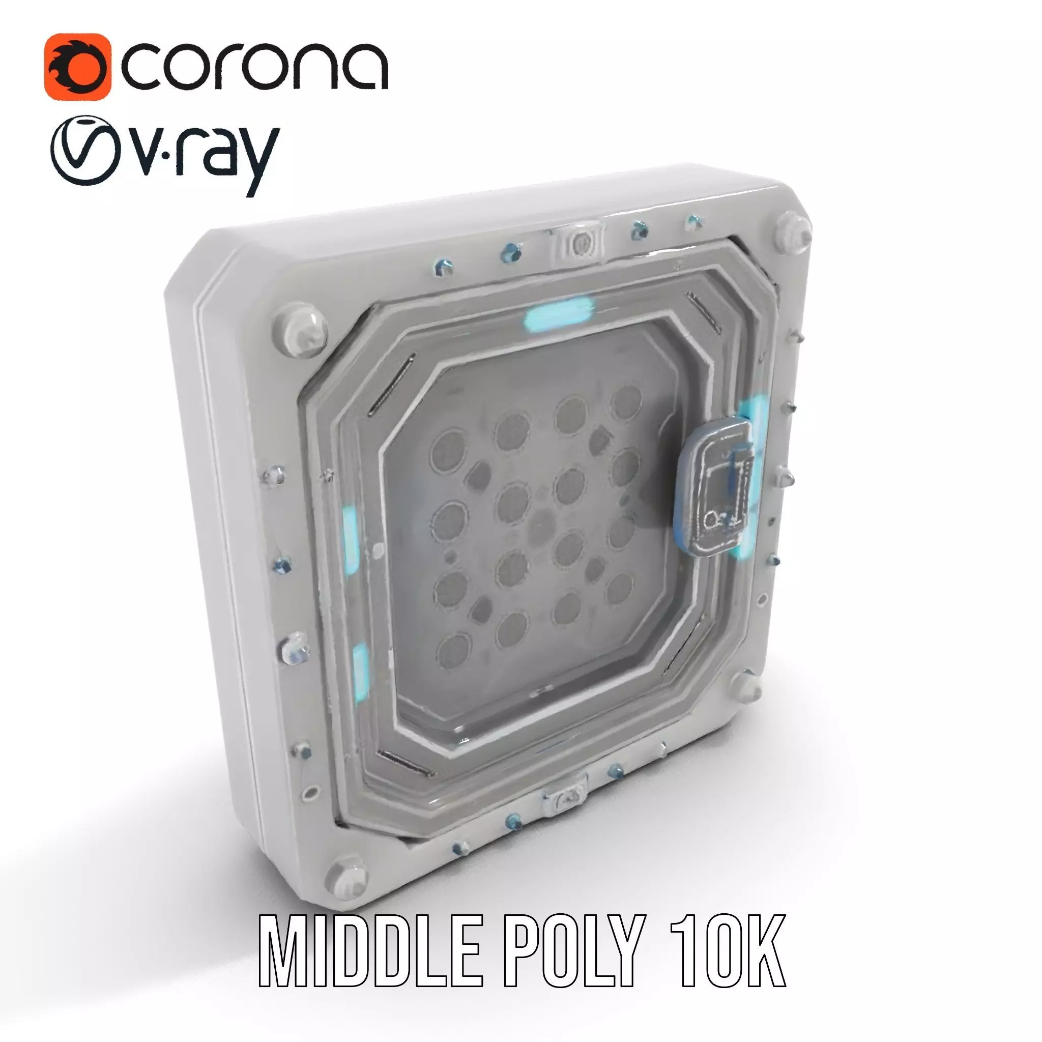 SciFi Door Model Pack with LED Accents Low-poly 3D model_5