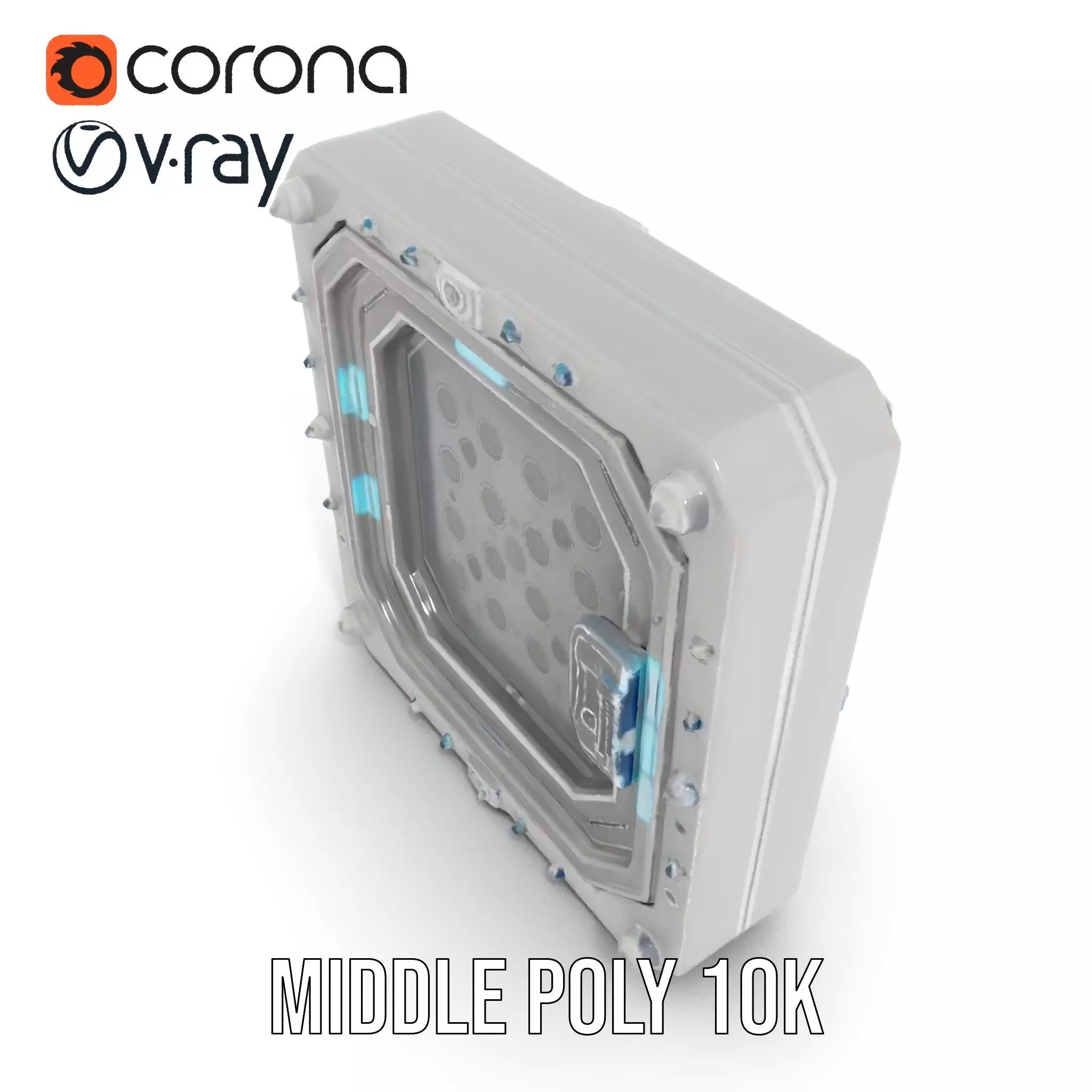 SciFi Door Model Pack with LED Accents Low-poly 3D model_6