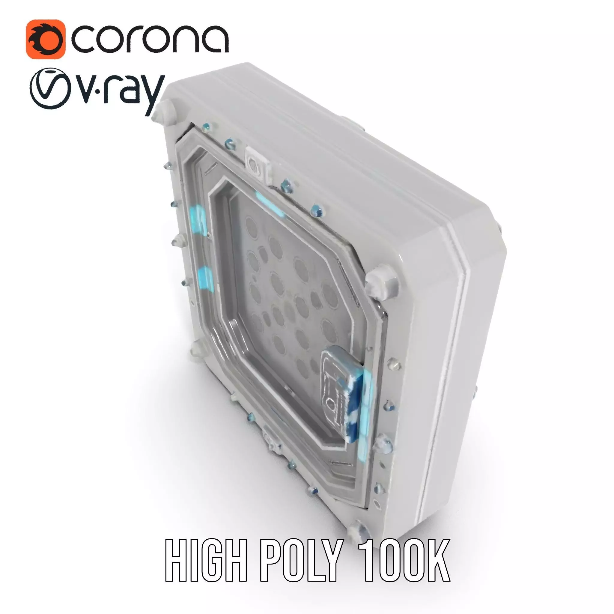 SciFi Door Model Pack with LED Accents Low-poly 3D model_20