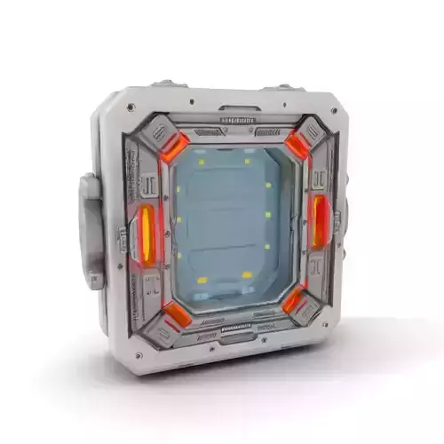 Futuristic SciFi Doorway Model Pack with Illuminated Panels Low-poly 3D model