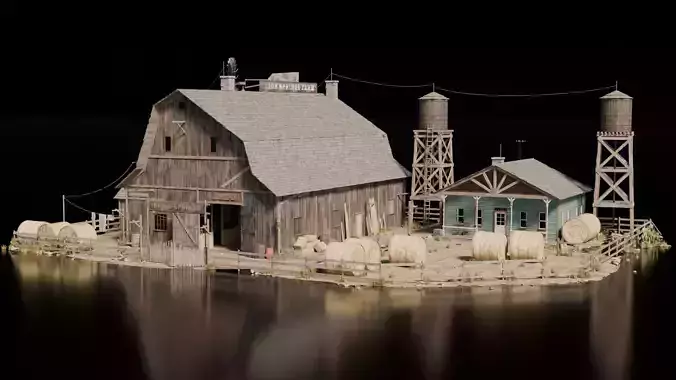 Wild West Building - Barn 3D model