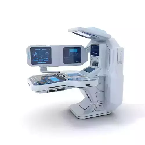 Futuristic Medical Console Model Pack with Holographic Displays