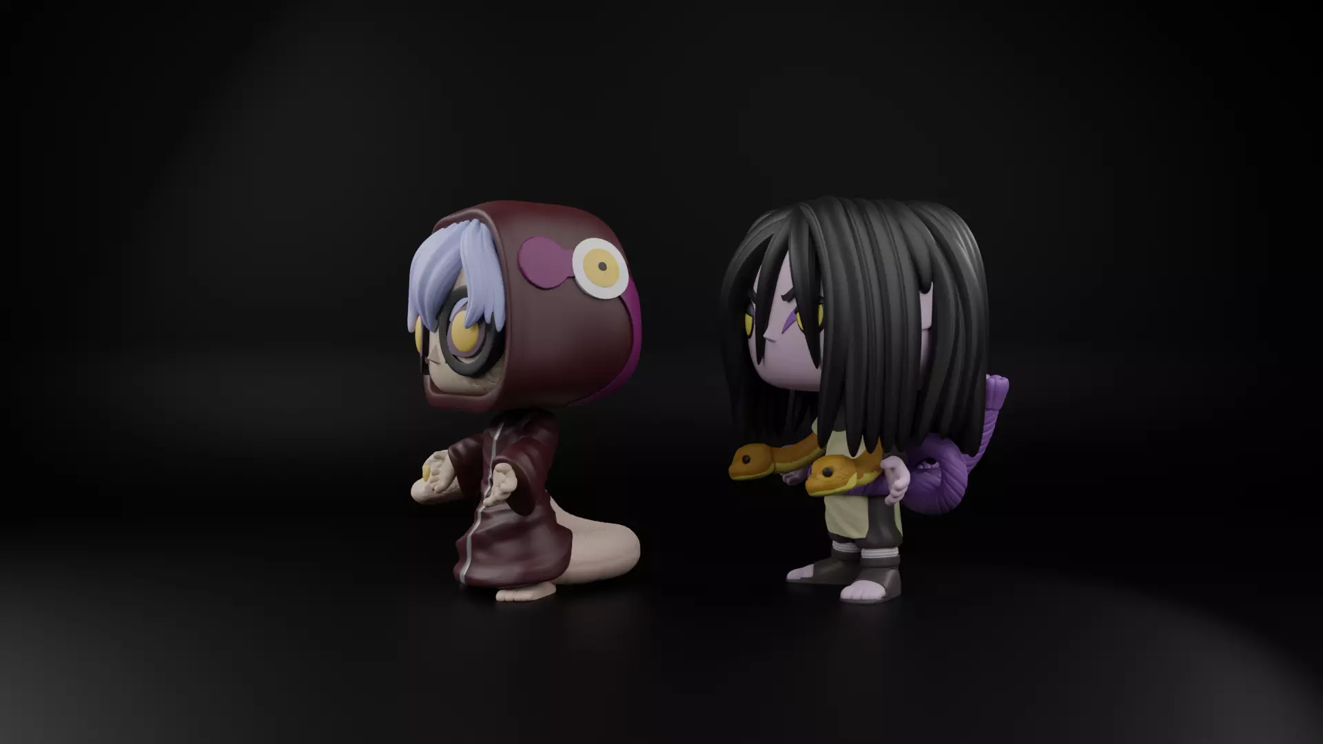 Orochimaru and Kabuto Funko Pops from naruto 3D print model_4
