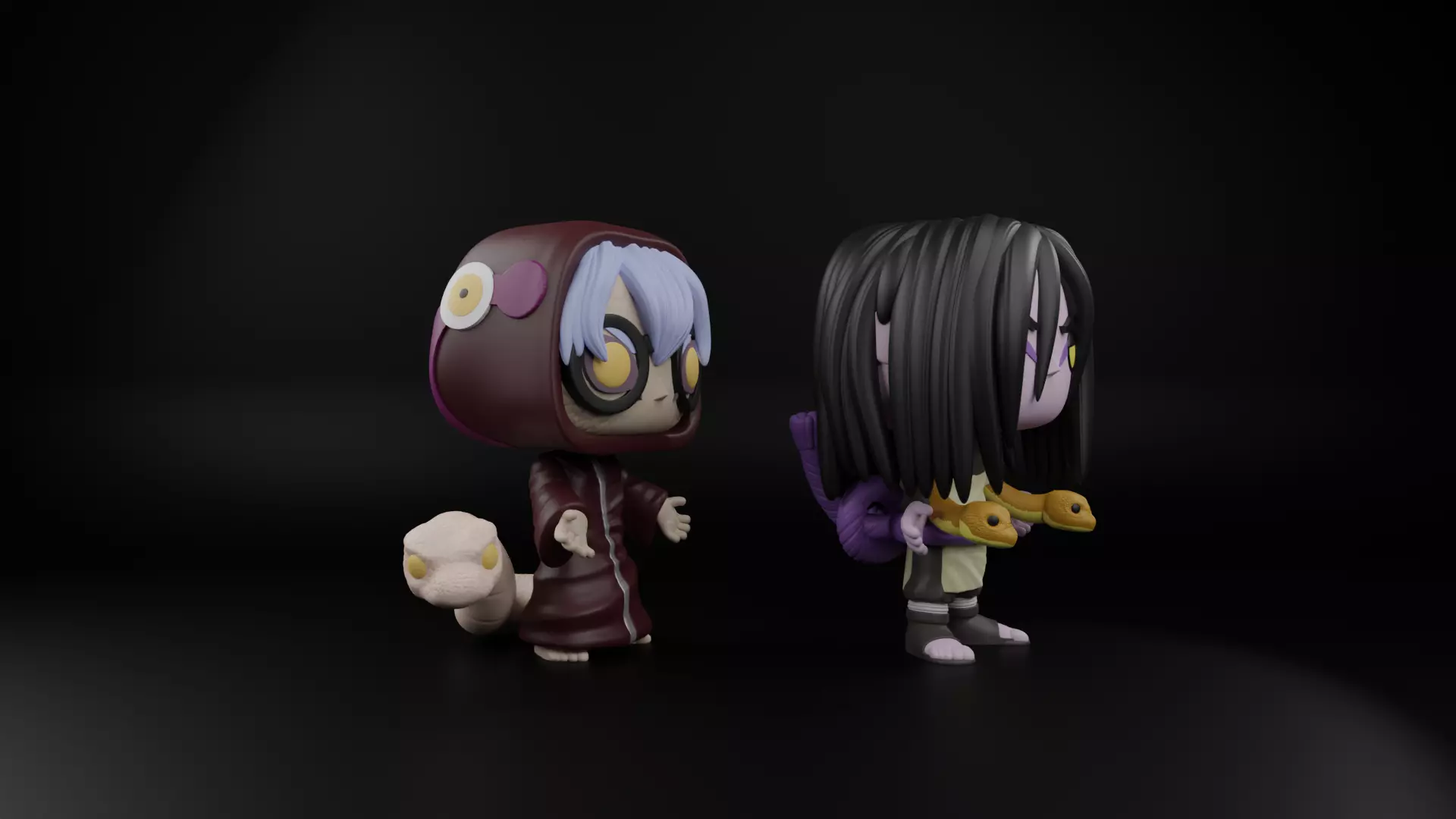 Orochimaru and Kabuto Funko Pops from naruto 3D print model_7
