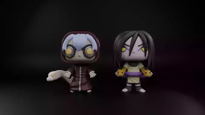 Orochimaru and Kabuto Funko Pops from naruto 3D print model