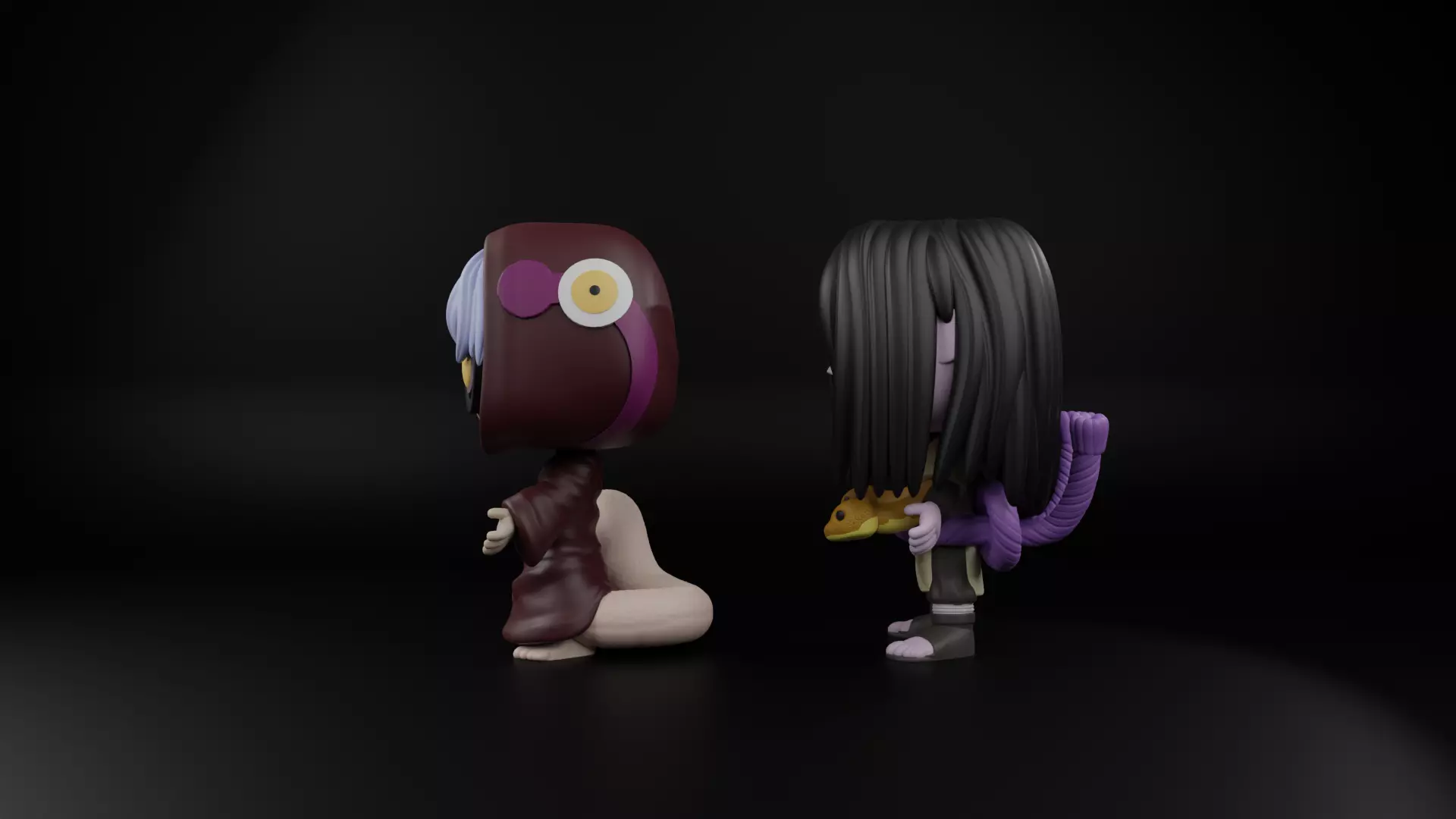 Orochimaru and Kabuto Funko Pops from naruto 3D print model_3