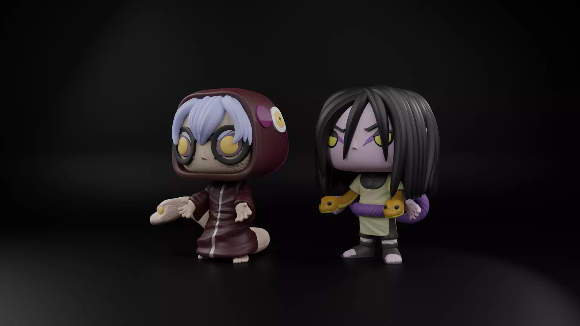 Orochimaru and Kabuto Funko Pops from naruto 3D print model_5