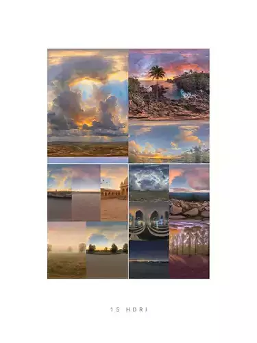 8K Evening HDRI Sky Environment Pack for Render Engines