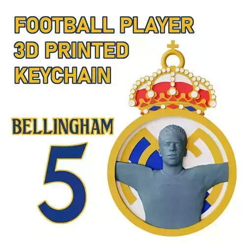Jude Bellingham Football Keychain 3D Printable STL 3D print model