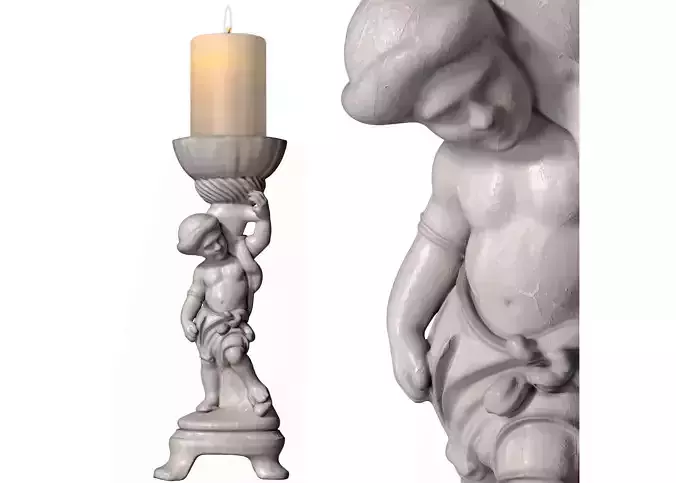 Classic Marble Candlestick Sculpture Candle Holder