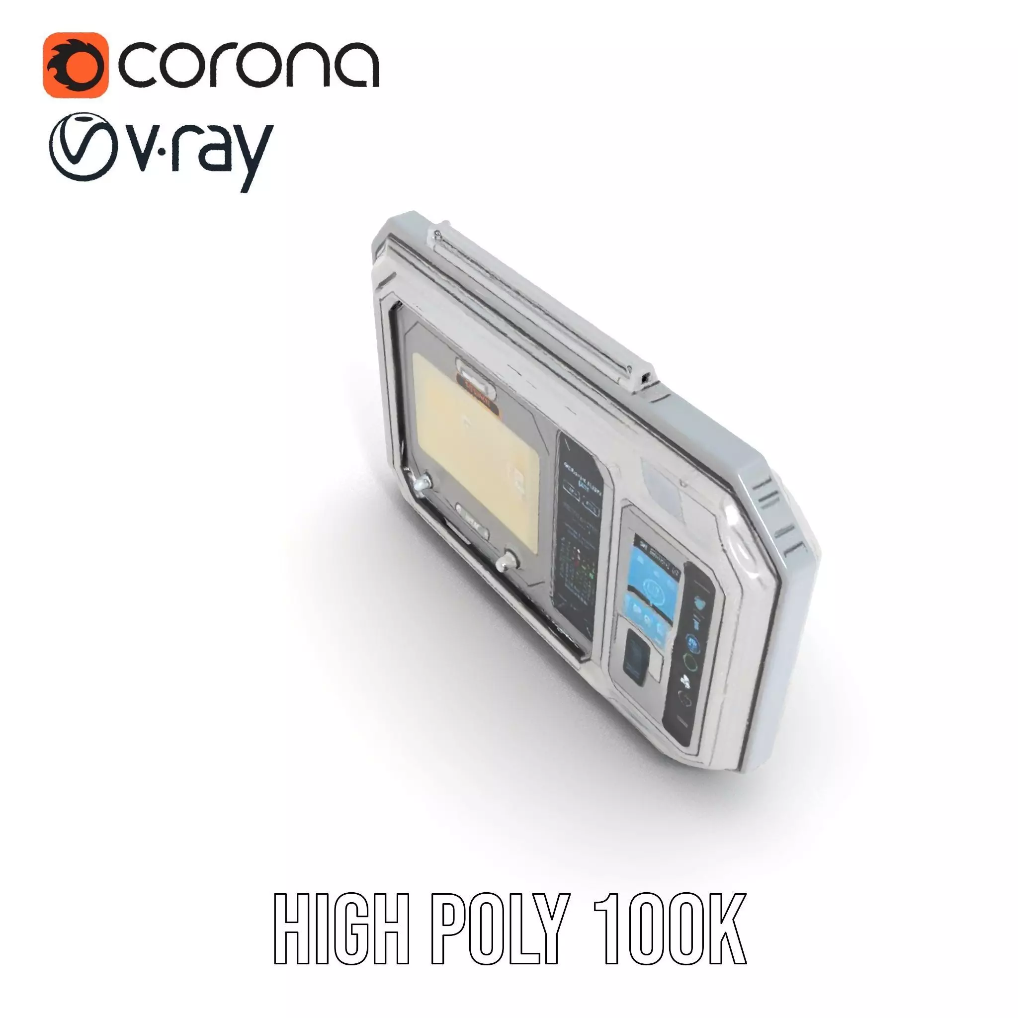 Futuristic Control Panel Display model pack Low-poly 3D model_26