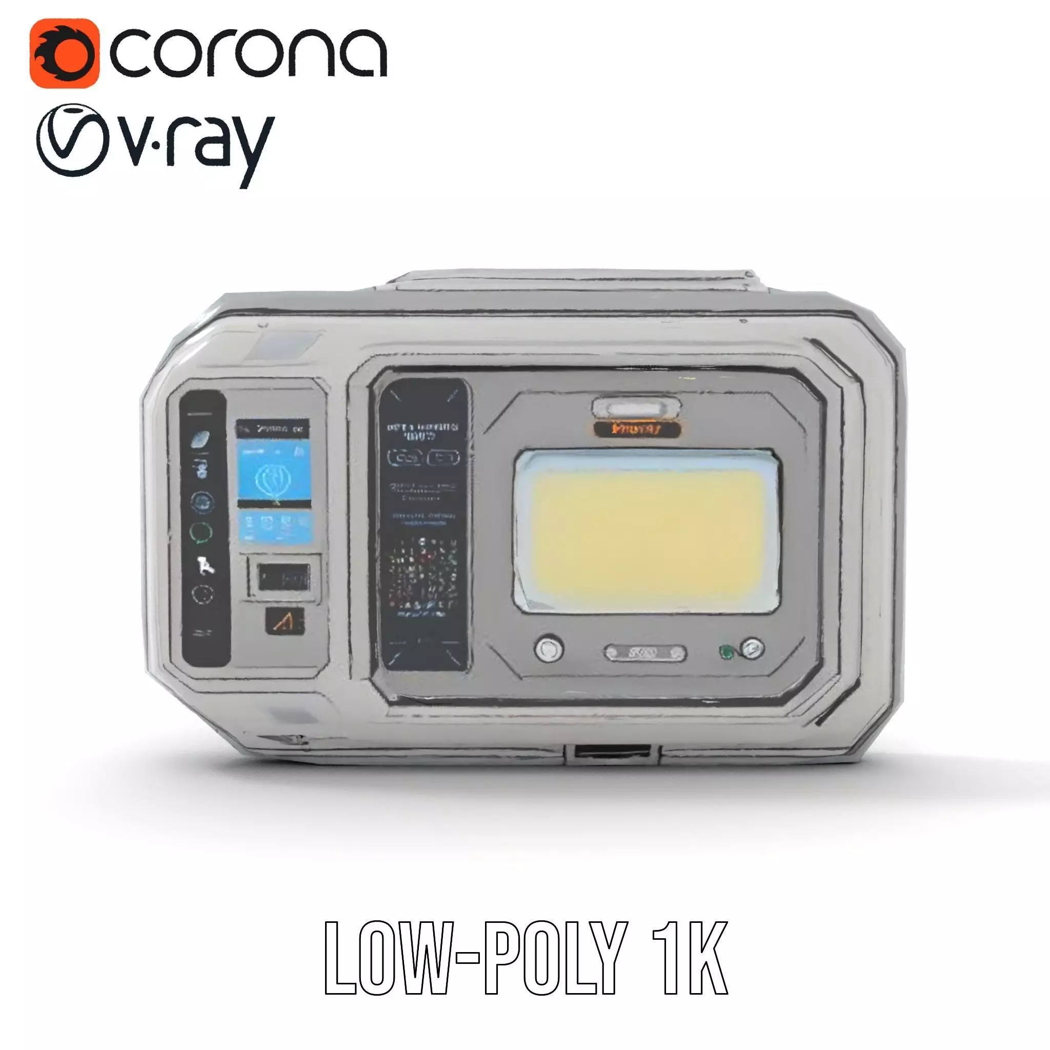 Futuristic Control Panel Display model pack Low-poly 3D model_22