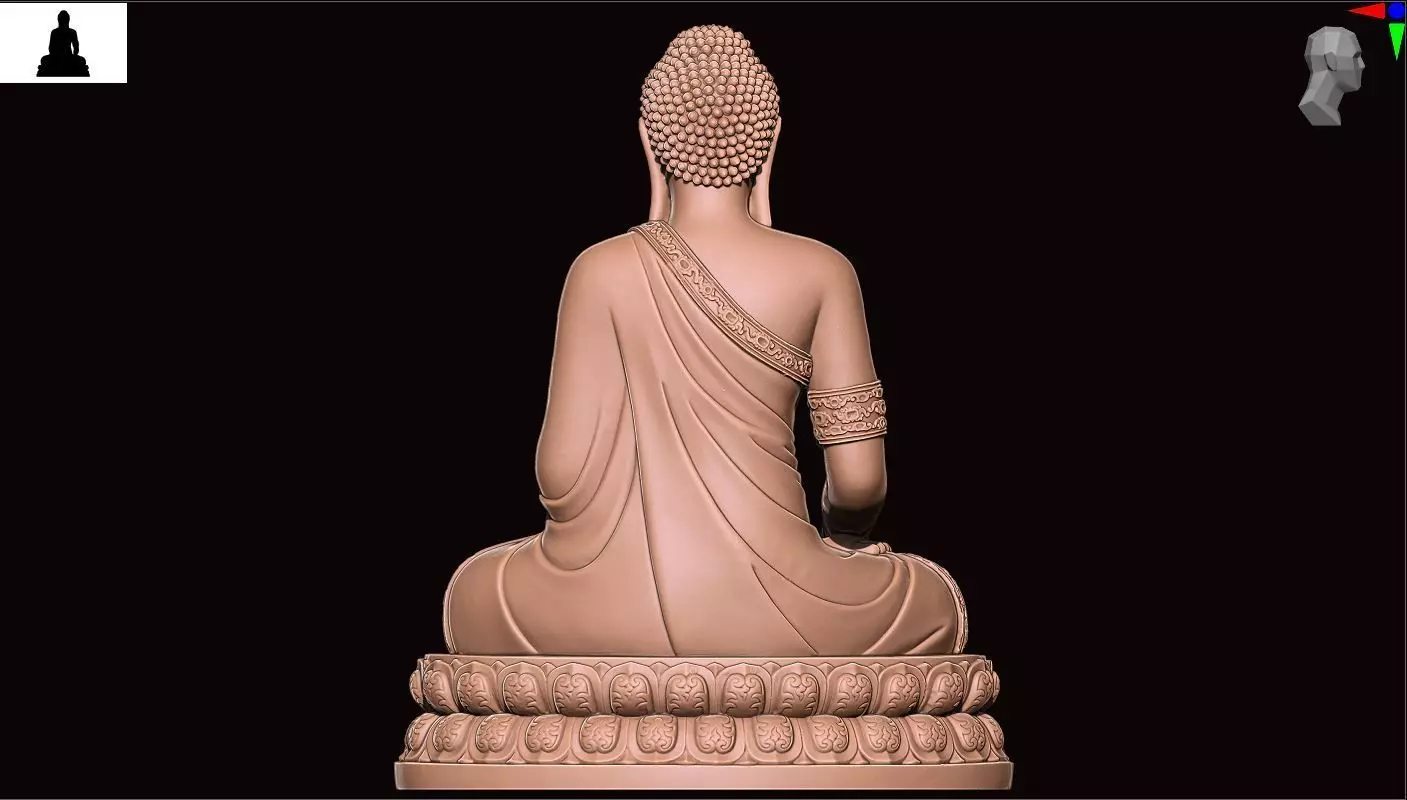 buddha Low-poly 3D model_2