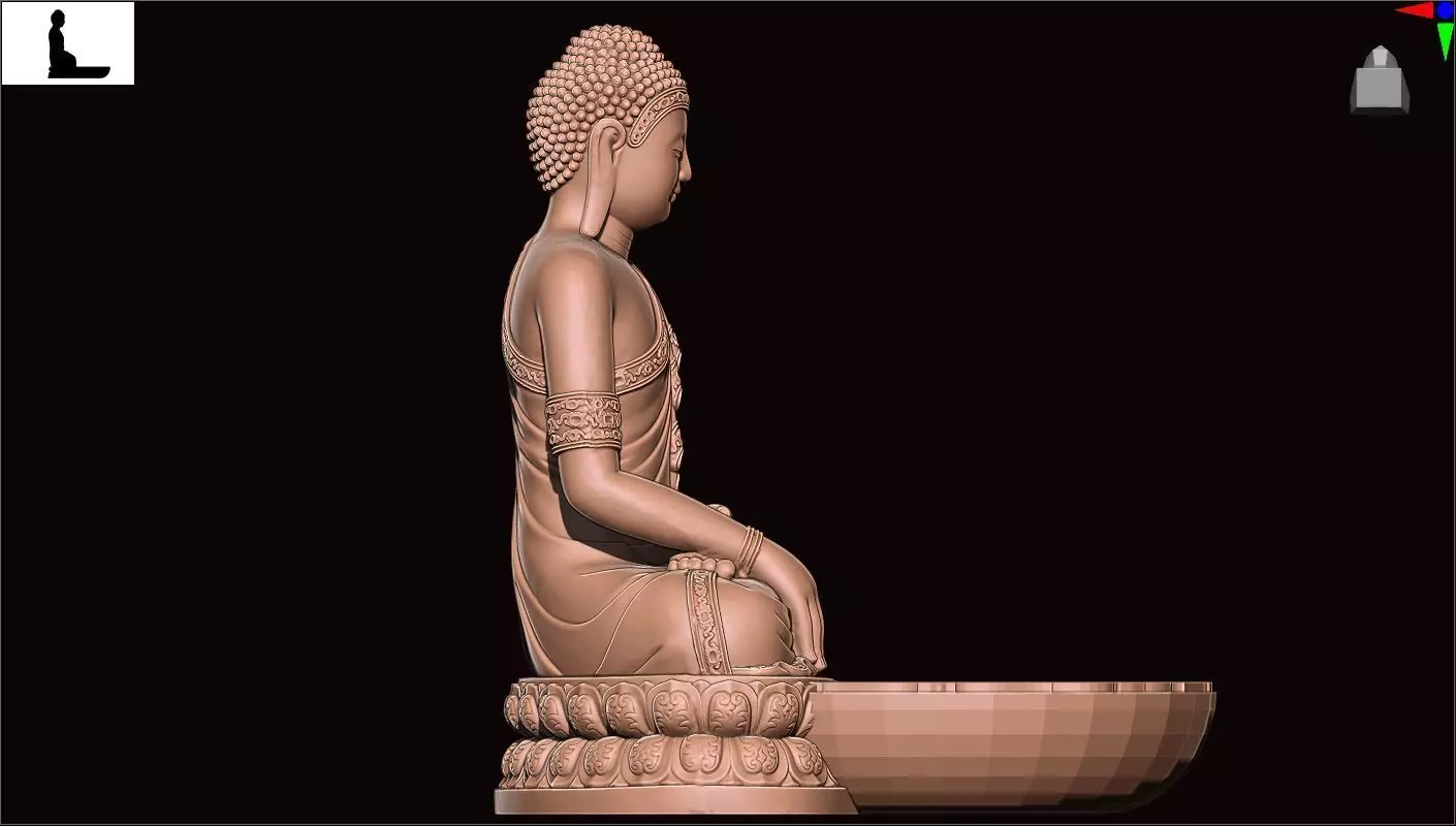 buddha Low-poly 3D model_1