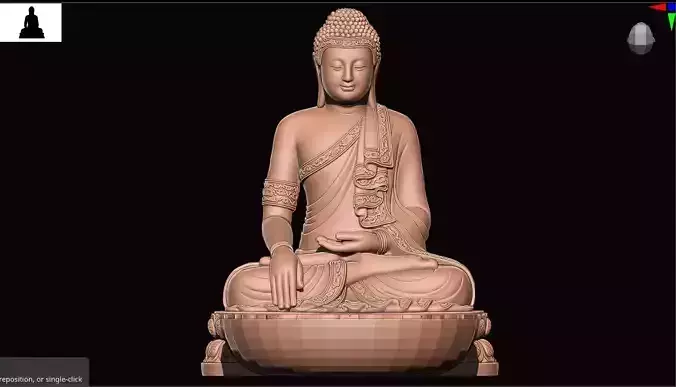 buddha Low-poly 3D model