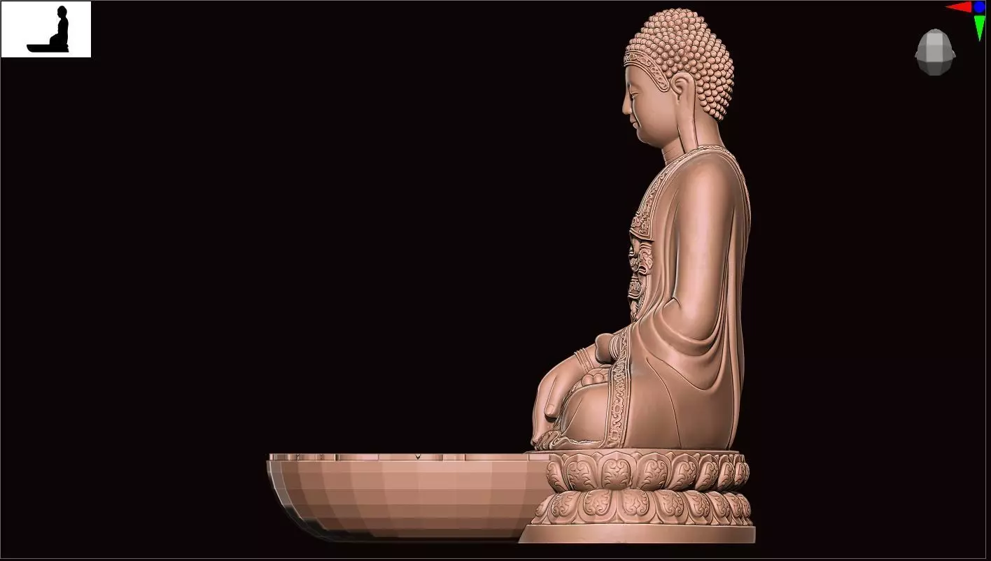 buddha Low-poly 3D model_3