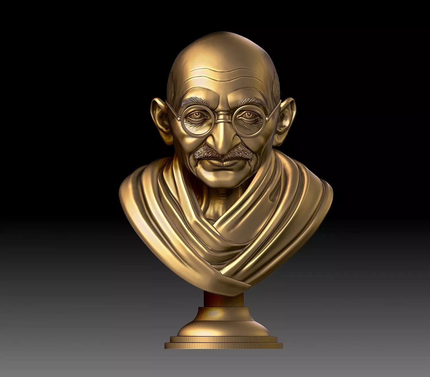 Mahatma Gandhi Bust 3D print model_15