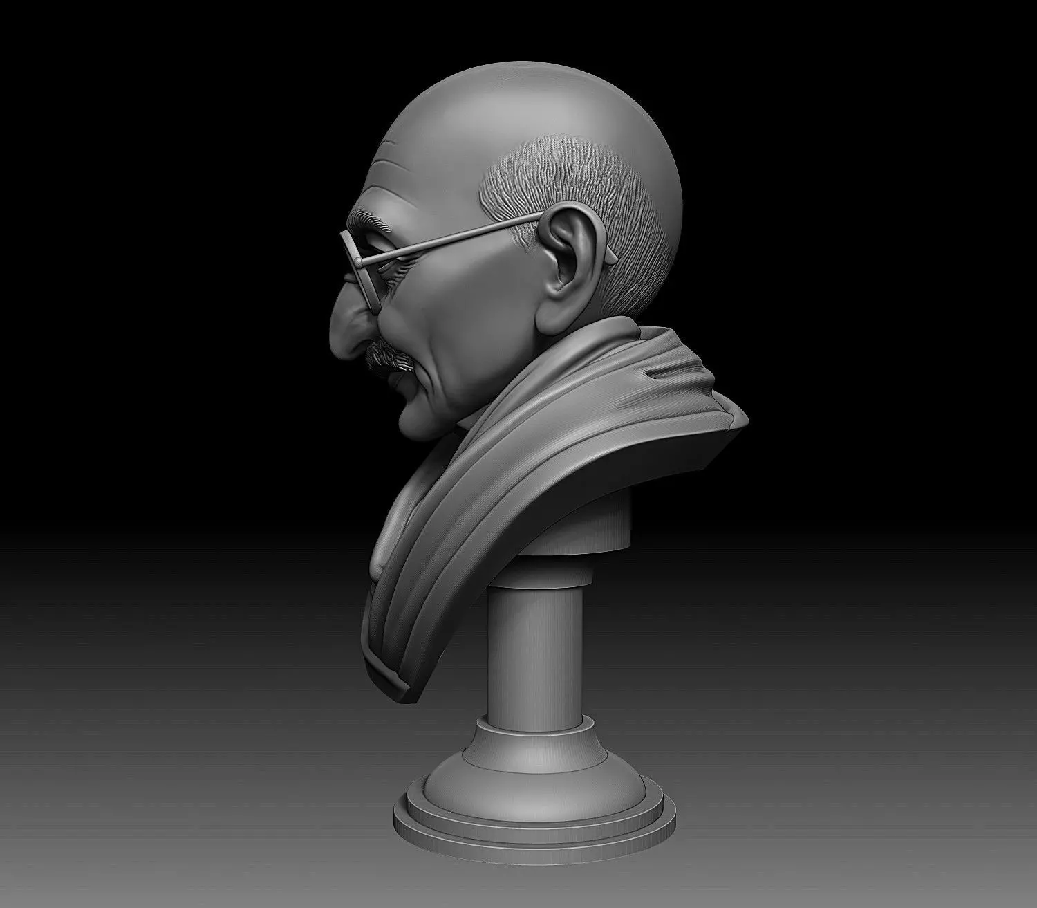 Mahatma Gandhi Bust 3D print model_9