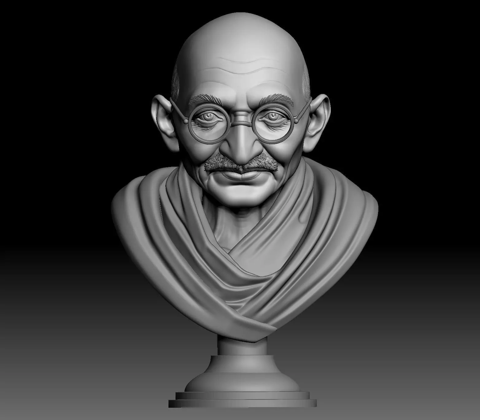 Mahatma Gandhi Bust 3D print model_4