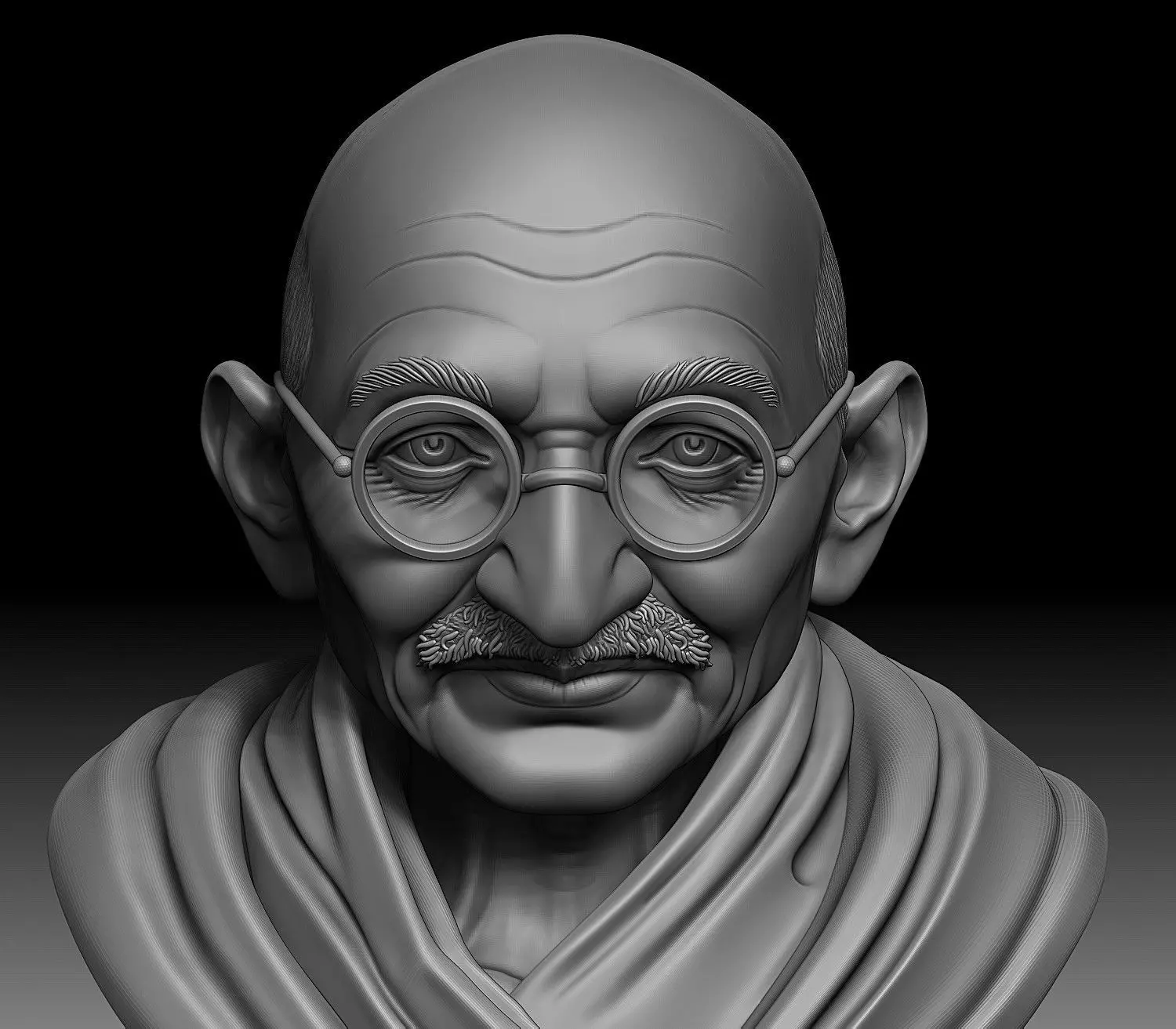 Mahatma Gandhi Bust 3D print model_0