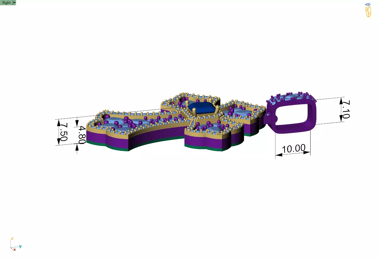 Custom Prismatic Rainbow Cross Pendant Necklace for Unisex 3D print model_7